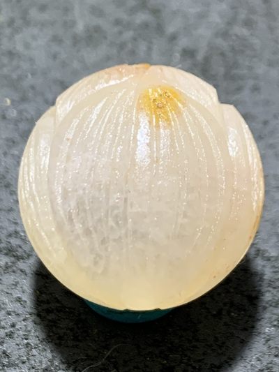 精美满冰原皮亚光战国红玛瑙手工雕刻莲花珠一个， 精美满冰原皮亚光战国红玛瑙手工雕刻莲花珠一个，