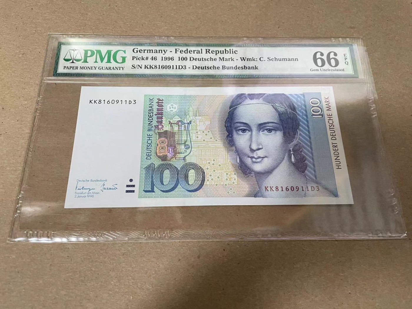 【Blue Auction】✨世界纸币精拍第344期——周日畅拍场【精】 【无47】德国 1996年100马克 PMG66EPQ 