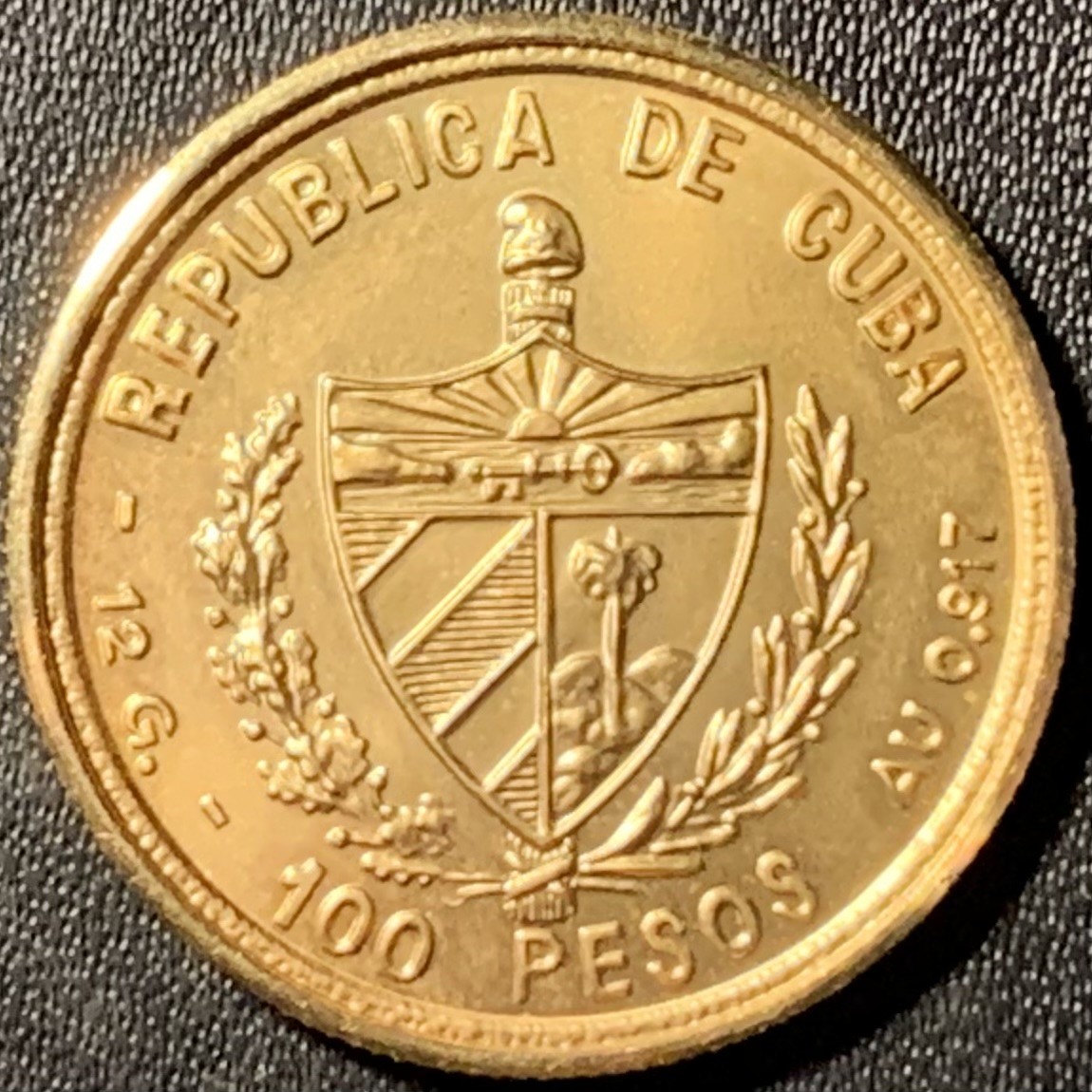 紫瑗钱币——第286期拍卖 古巴 1979年 不结盟国家会议 100比索 12克 0.917金 UNC