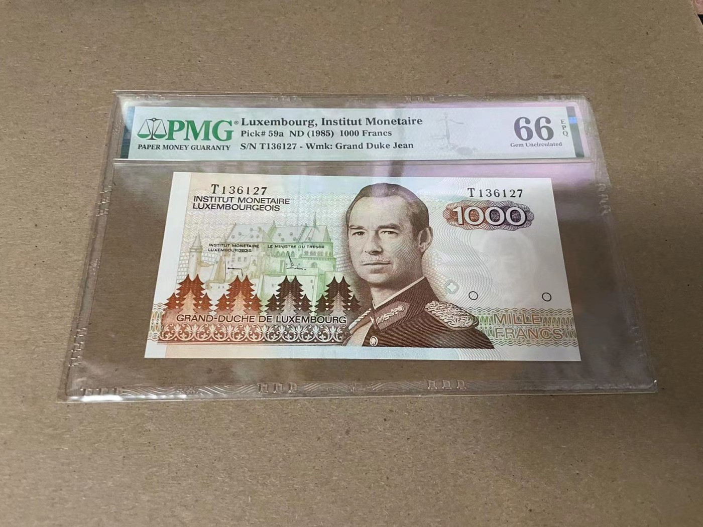 【Blue Auction】✨世界纸币精拍第344期——周日畅拍场【精】 卢森堡 1985年1000法郎 PMG66EPQ 