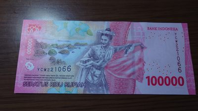 【世界钱币】精选微拍第64期暨2023年第十一期 裸钞专场（有最新展会卖剩品种） 2022年印度尼西亚10000卢比 全新绝品无47尾号1066