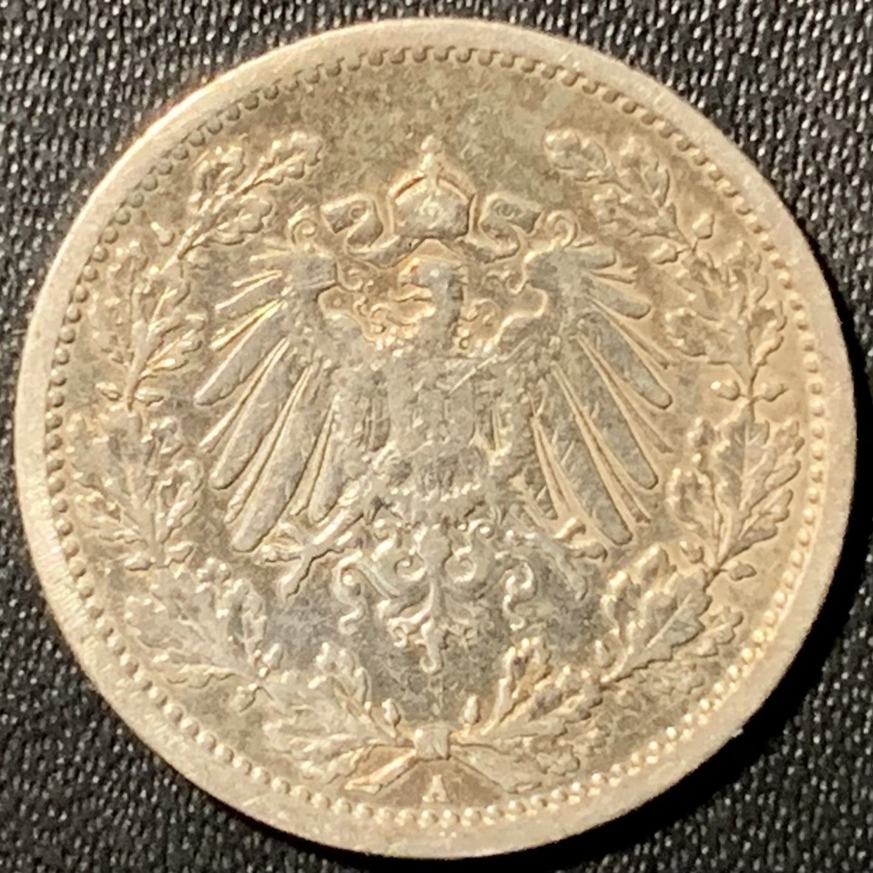 紫瑗钱币——第286期拍卖 德国 1909年 A版 第二帝国 1/2马克 银币 2.77克 0.9银