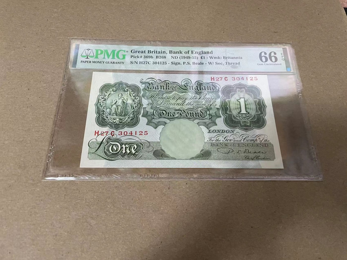 【Blue Auction】✨世界纸币精拍第344期——周日畅拍场【精】 英国 A序列 1949-55年1镑 PMG66EPQ 