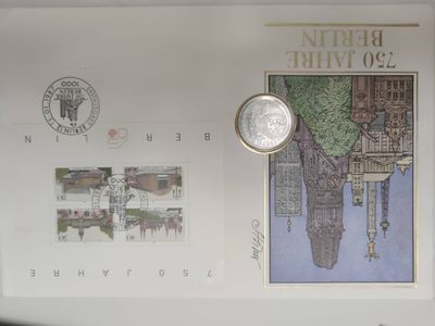 邮币封第五场 1987年德国柏林建城750周年10马克银币邮币封