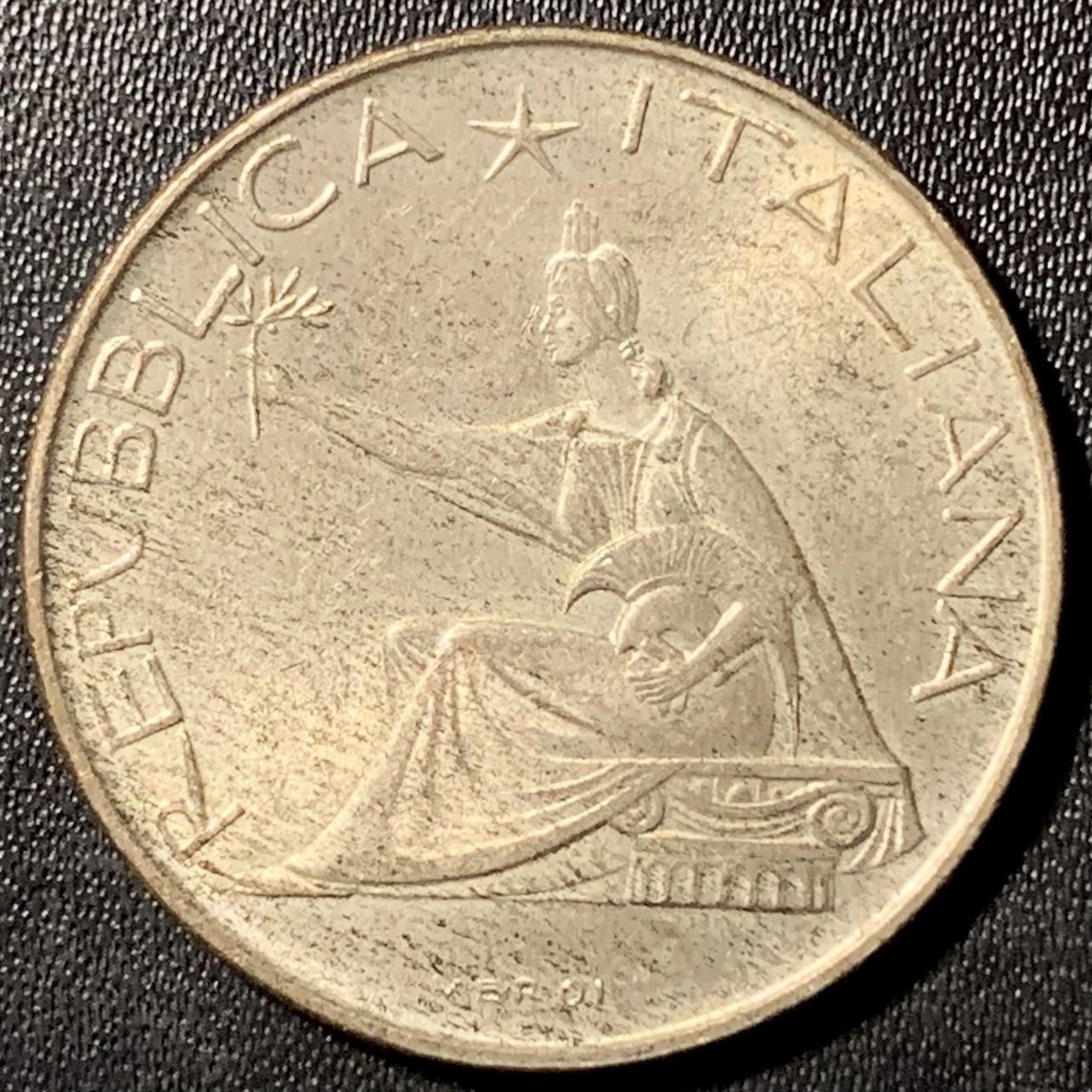 紫瑗钱币——第286期拍卖 意大利 1961年 马车 500里拉 11克 0.835银 UNC