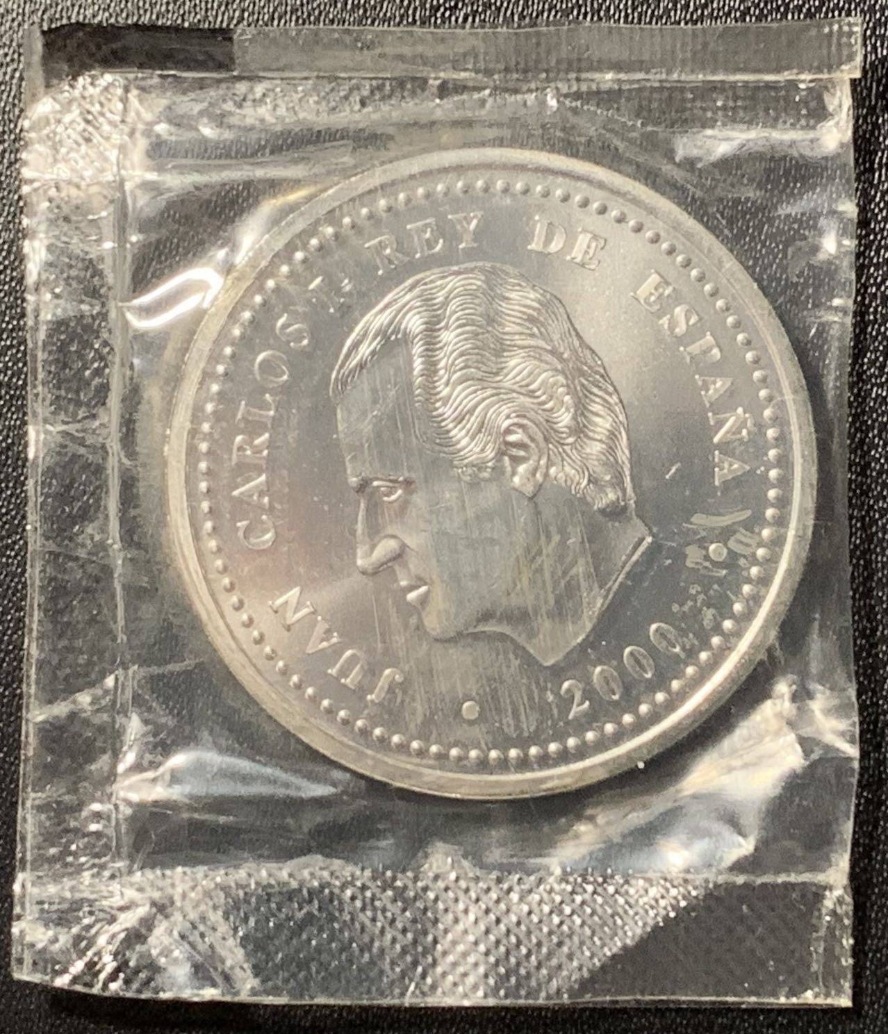紫瑗钱币——第286期拍卖 西班牙 2000年 查尔斯五世 2000比塞塔 18克 0925银 UNC 原封