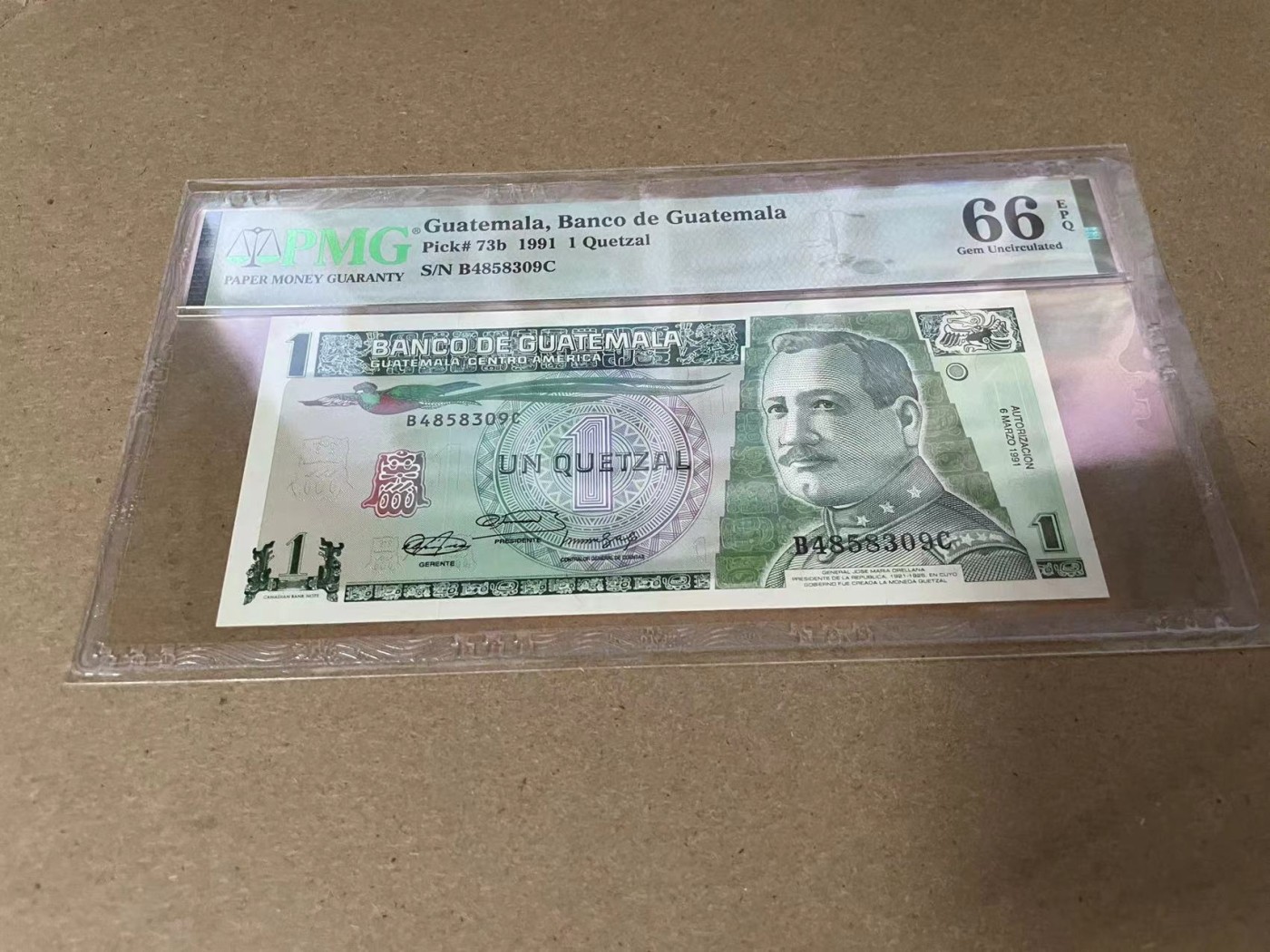 【Blue Auction】✨世界纸币精拍第344期——周日畅拍场【精】 危地马拉 1991年1Quetzal  PMG66EPQ 