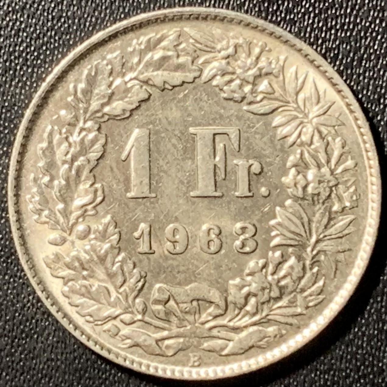 紫瑗钱币——第286期拍卖 瑞士 1963年B 赫尔维蒂女神 1法郎 5克 0.835银 UNC