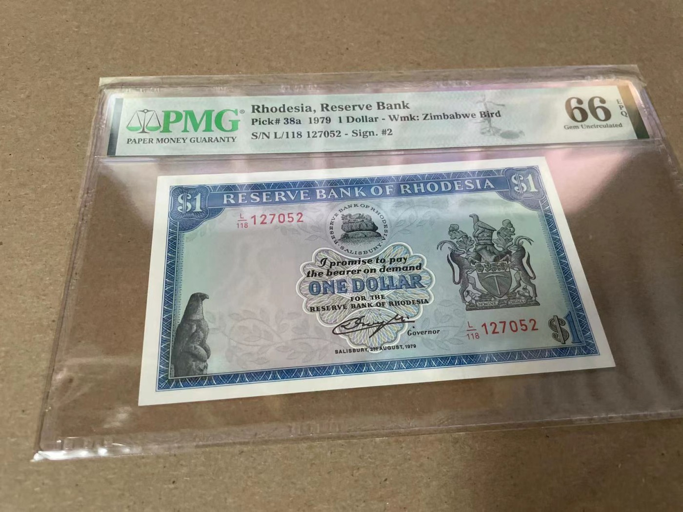 【Blue Auction】✨世界纸币精拍第344期——周日畅拍场【精】 罗德西亚 1979年1元 PMG66EPQ 