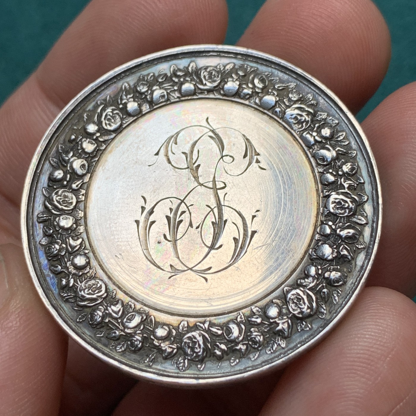 《竞宝斋》八角代币+章牌专场！第182场-周日，周一，周二 3场 (全场包邮) 法国结婚纪念银章，23.88g，39mm，手指边铭