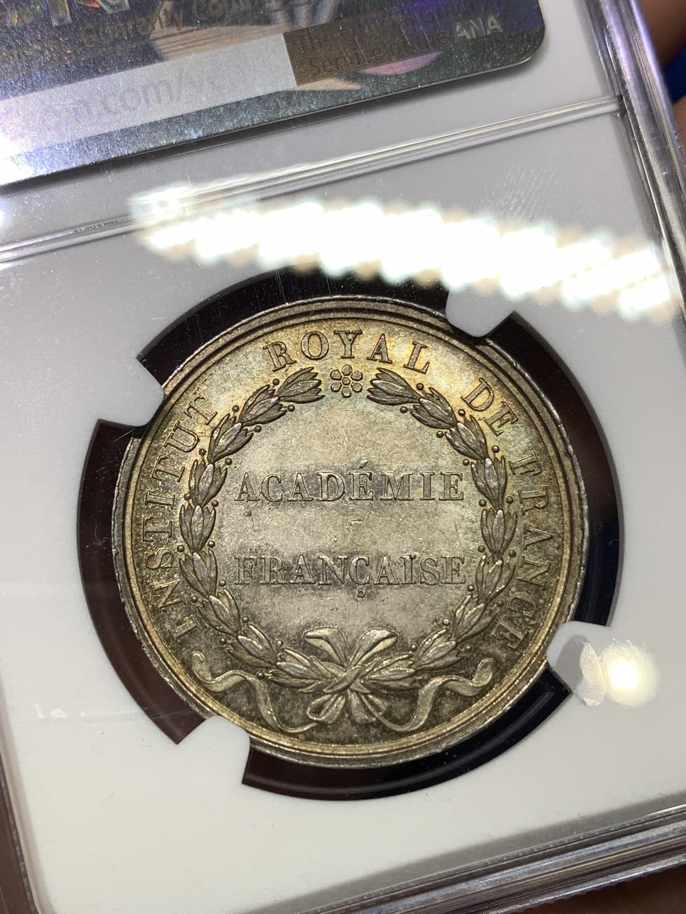 《竞宝斋》八角代币+章牌专场！第182场-周日，周一，周二 3场 (全场包邮) NGC-MS62 法国1808年路易十八 jeton银质代用币 这版式有原光深彩 非常漂亮