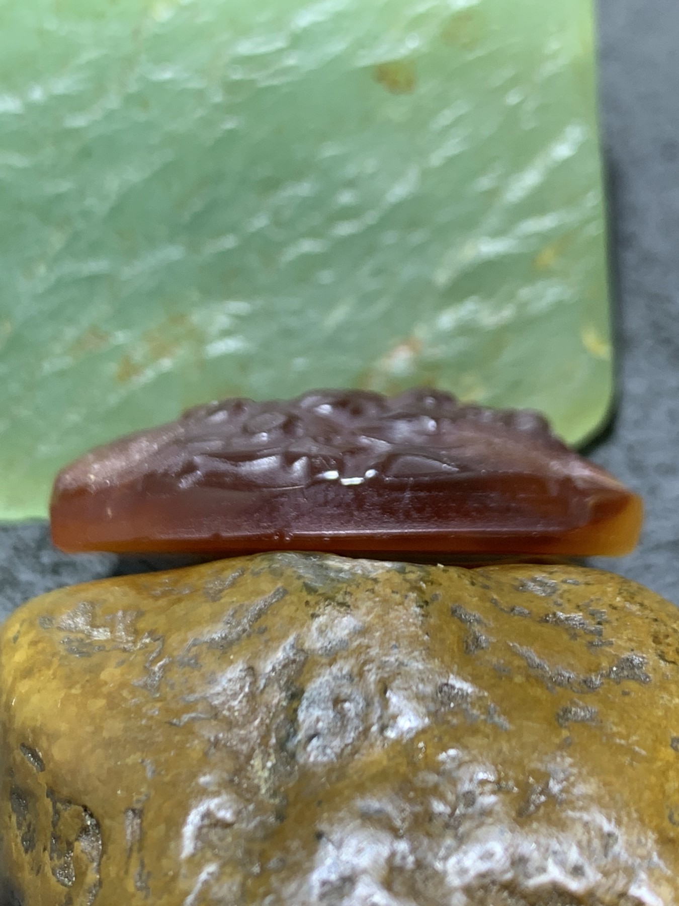 精美高玉化巴西玛瑙手工雕刻大黑天吊坠一个