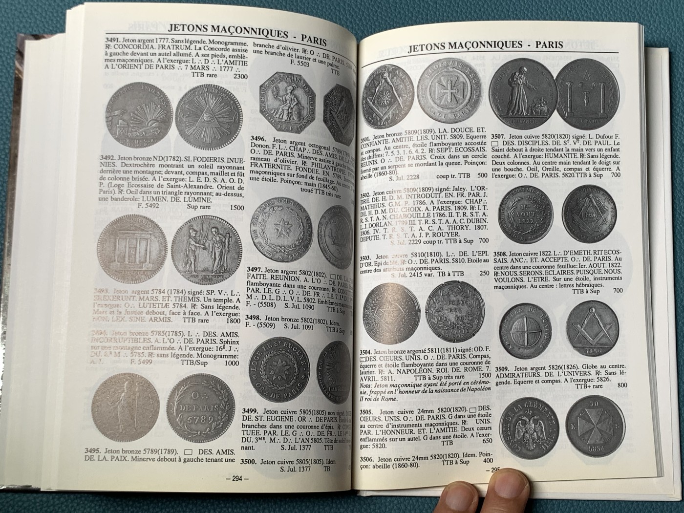 《竞宝斋》八角代币+章牌专场！第182场-周日，周一，周二 3场 (全场包邮) 法国 1991年 JETONS 代币目录 所见最新版本 版别详尽 厚达349页 一本在手 八角我有 权威绝版目录 都是全新的 2本随机发