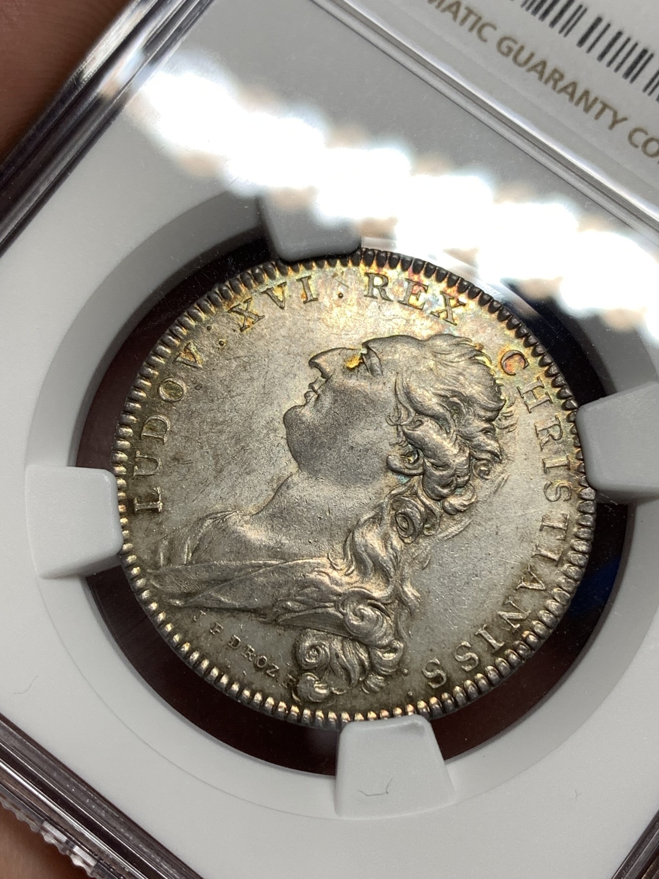 《竞宝斋》八角代币+章牌专场！第182场-周日，周一，周二 3场 (全场包邮) NGC-MS62 法国18世纪夏莱特检察官银质jeton，经典的天马行空设计