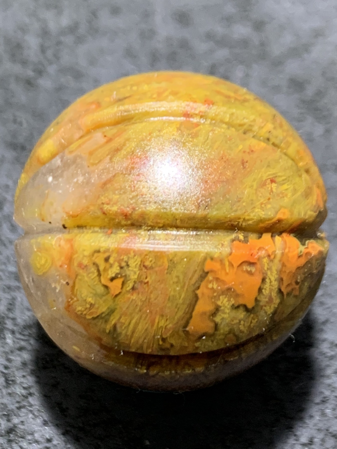 精美冰飘草花纹战国红玛瑙手工雕刻瓜珠一颗！