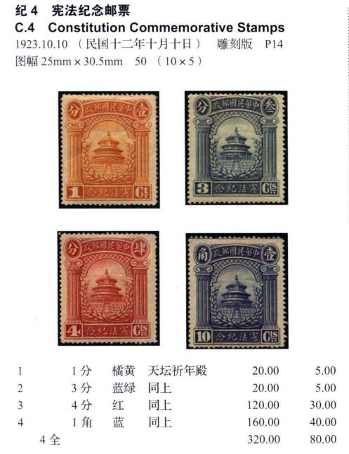 洪涛臻品批发群 精选邮票限时拍卖第六百四十五期  民纪4宪法纪念 新全原胶有贴【2012邮电版目录价320元】发行仅100万