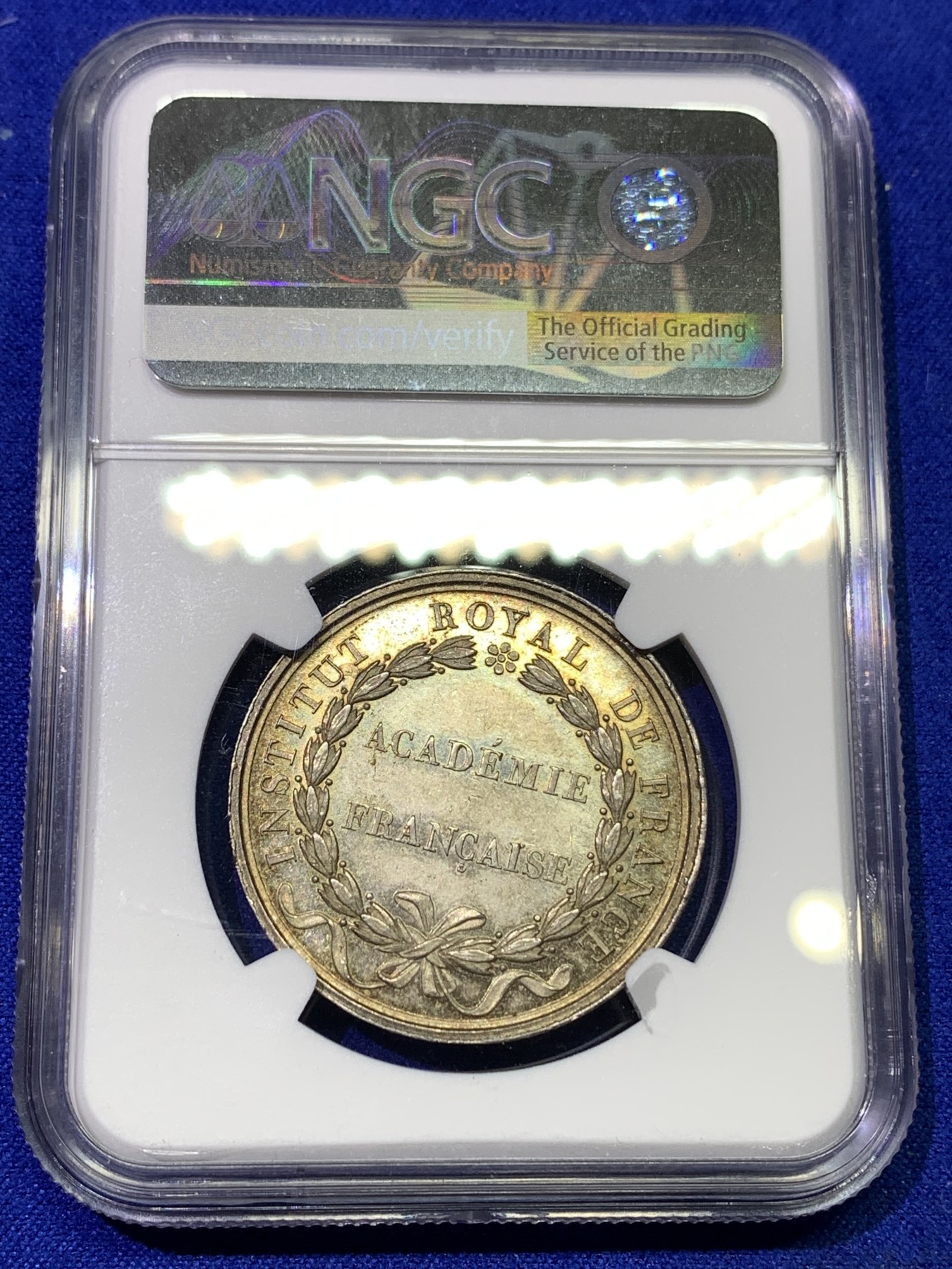 《竞宝斋》八角代币+章牌专场！第182场-周日，周一，周二 3场 (全场包邮) NGC-MS62 法国1808年路易十八 jeton银质代用币 这版式有原光深彩 非常漂亮