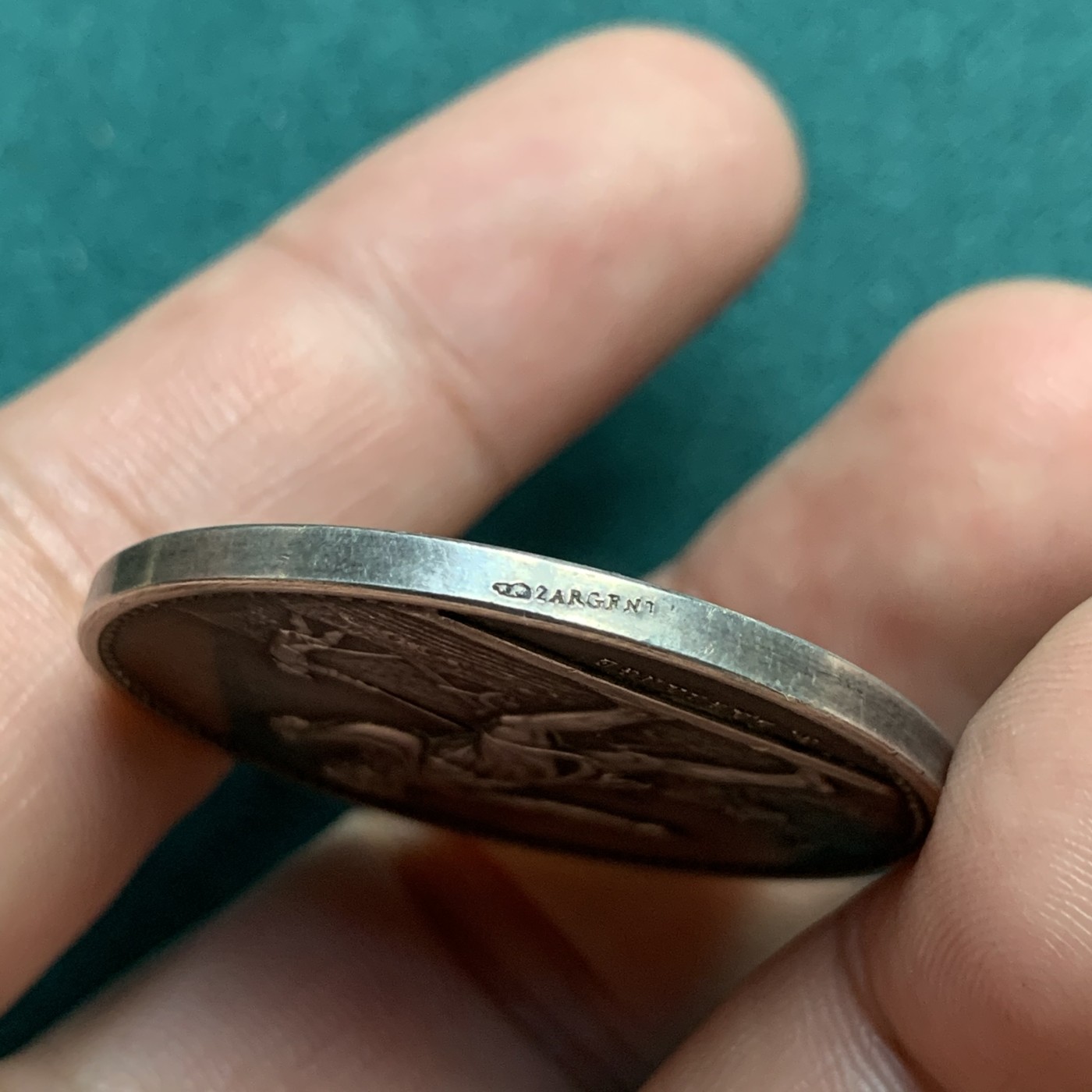 《竞宝斋》八角代币+章牌专场！第182场-周日，周一，周二 3场 (全场包邮) 法国农业协会播种银章，23.67g，36.5mm，丰饶角边铭