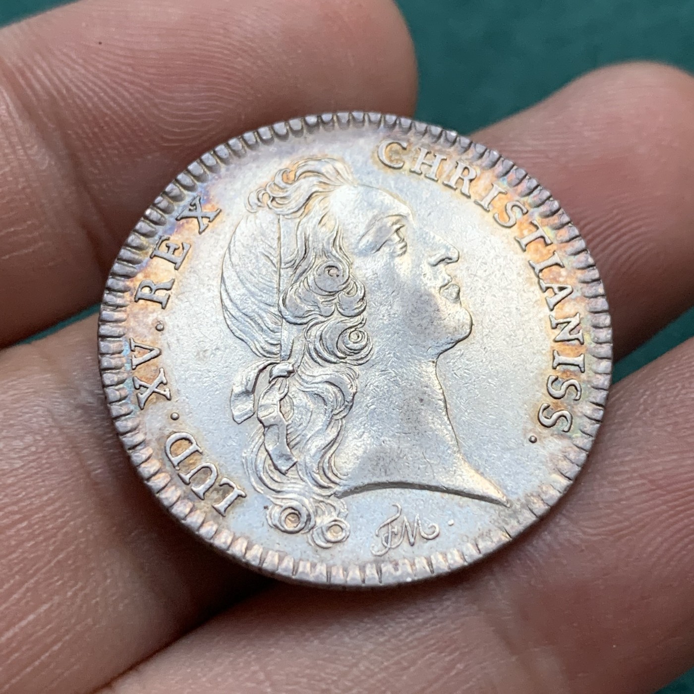 《竞宝斋》八角代币+章牌专场！第182场-周日，周一，周二 3场 (全场包邮) 法国1740年路易十五皇家宝藏银质jeton，6.85g，29mm，