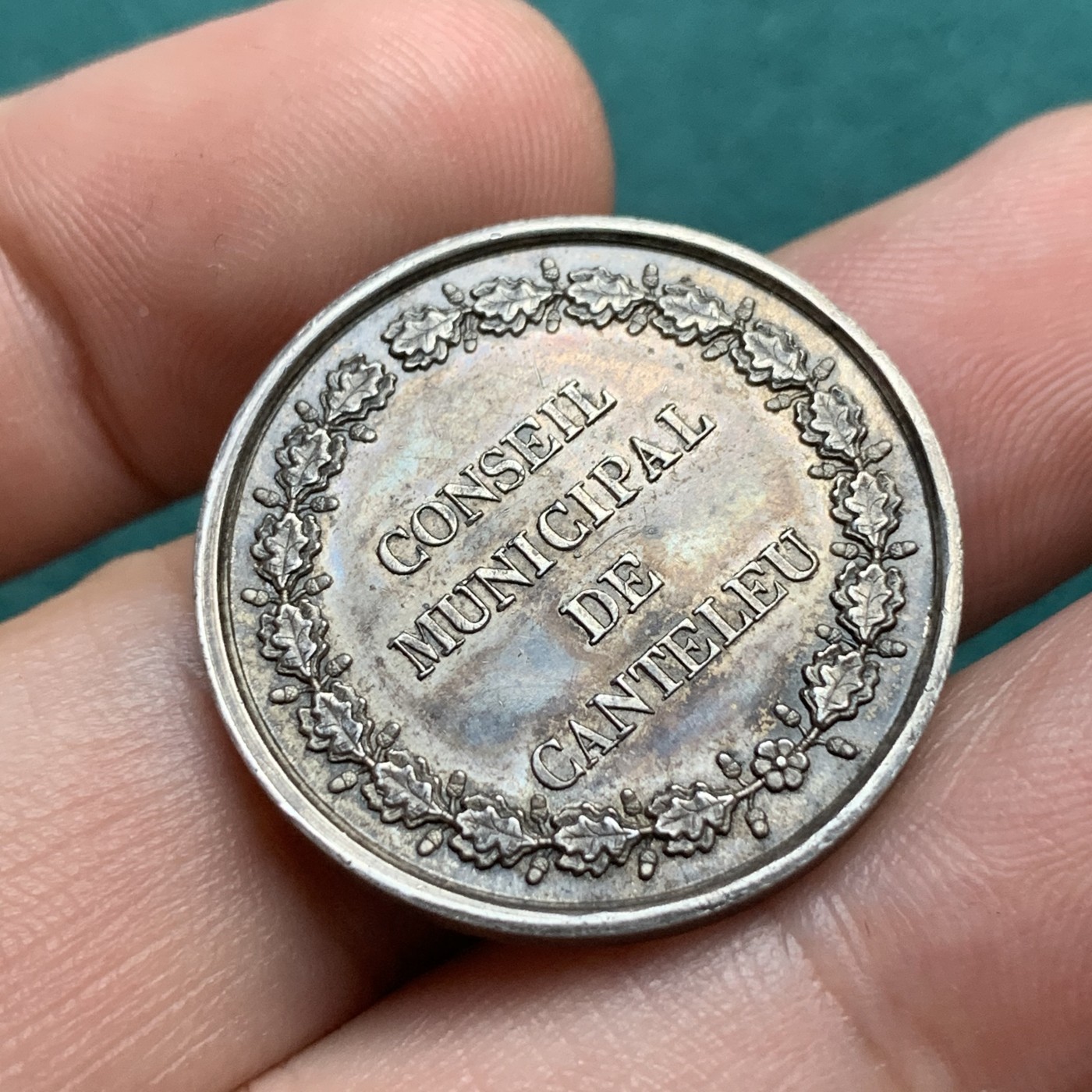 《竞宝斋》八角代币+章牌专场！第182场-周日，周一，周二 3场 (全场包邮) 法国坎特勒市政委员会银质代币，9.05g，7.3mm，船首边铭（1842-1845）