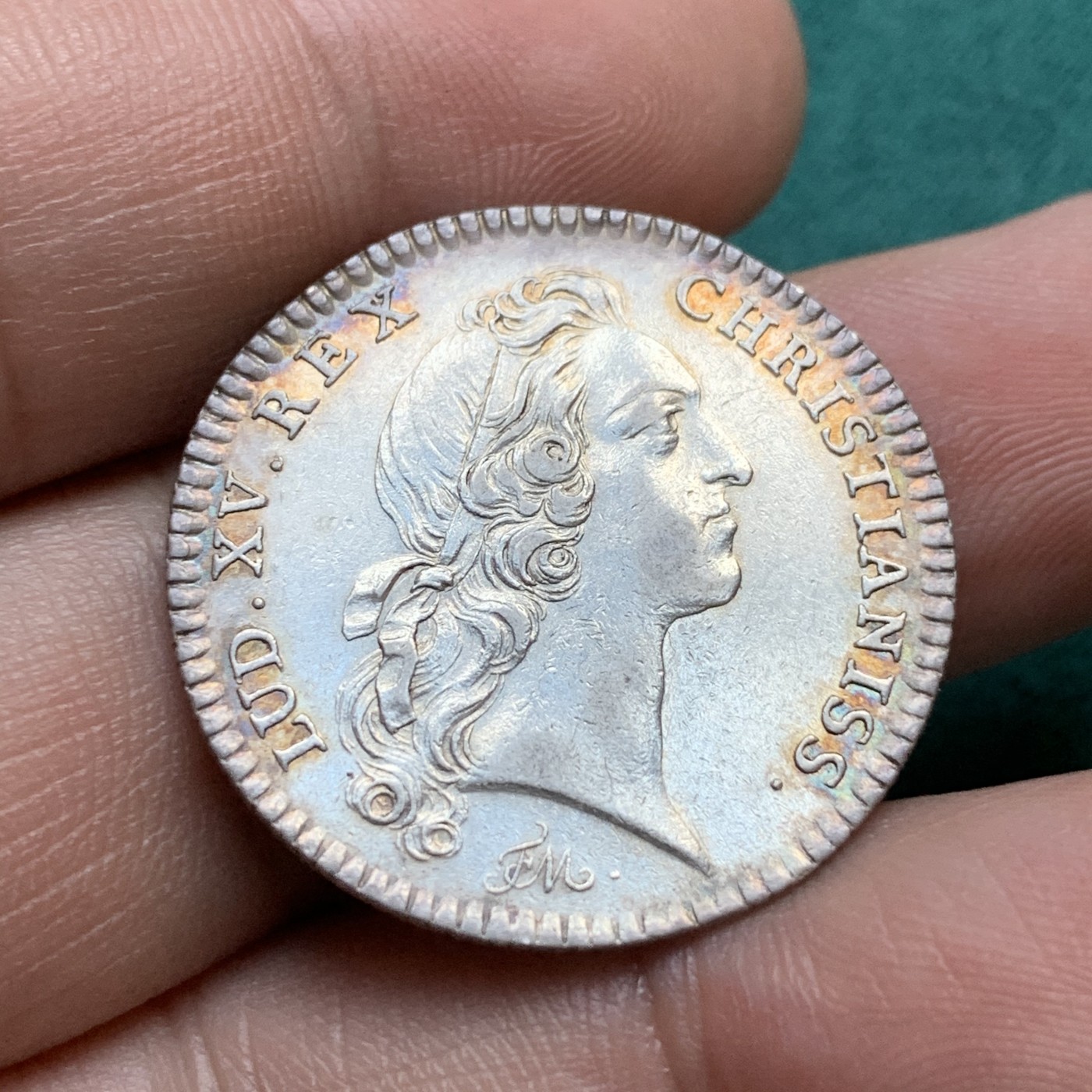 《竞宝斋》八角代币+章牌专场！第182场-周日，周一，周二 3场 (全场包邮) 法国1740年路易十五皇家宝藏银质jeton，6.85g，29mm，