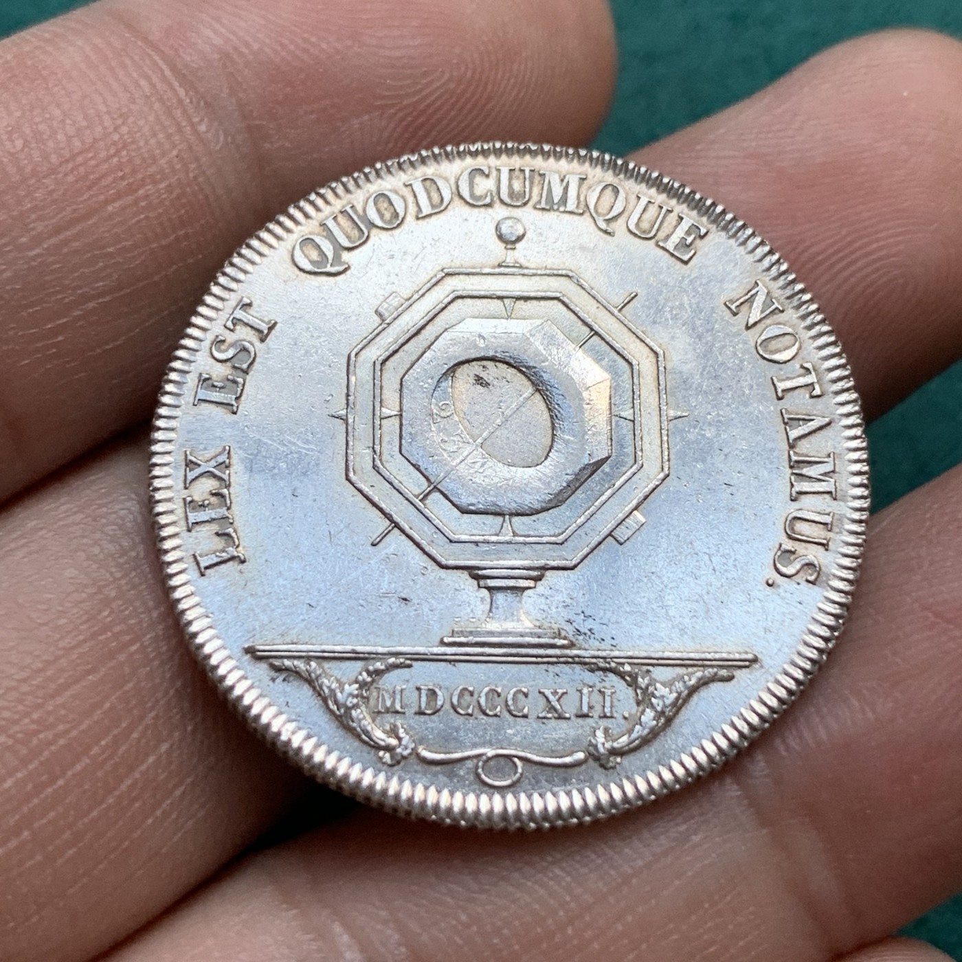 《竞宝斋》八角代币+章牌专场！第182场-周日，周一，周二 3场 (全场包邮) 法国1812年拿破仑时期里昂公证人，12.32g，32mm