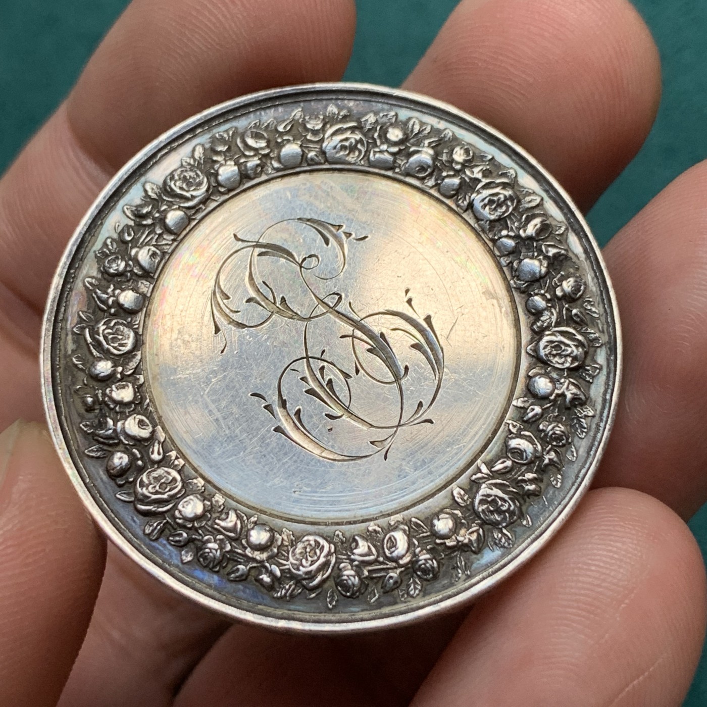 《竞宝斋》八角代币+章牌专场！第182场-周日，周一，周二 3场 (全场包邮) 法国结婚纪念银章，23.88g，39mm，手指边铭