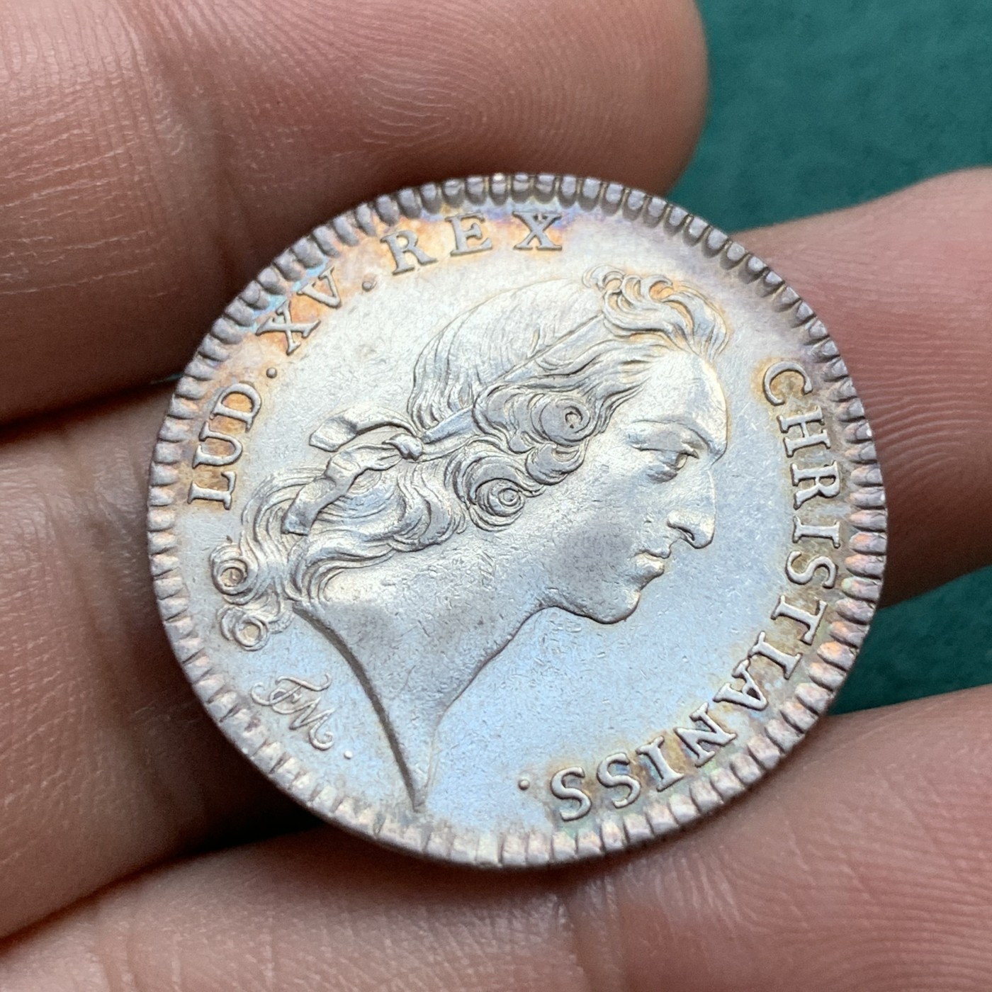 《竞宝斋》八角代币+章牌专场！第182场-周日，周一，周二 3场 (全场包邮) 法国1740年路易十五皇家宝藏银质jeton，6.85g，29mm，