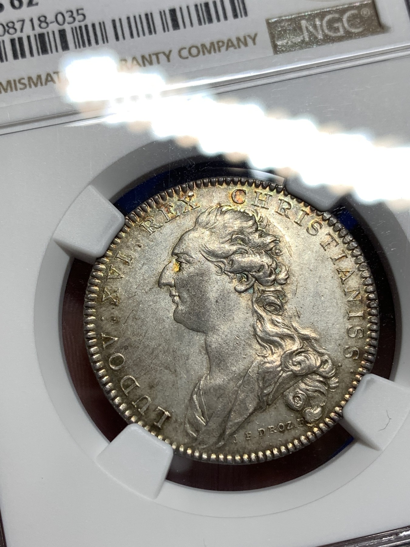 《竞宝斋》八角代币+章牌专场！第182场-周日，周一，周二 3场 (全场包邮) NGC-MS62 法国18世纪夏莱特检察官银质jeton，经典的天马行空设计