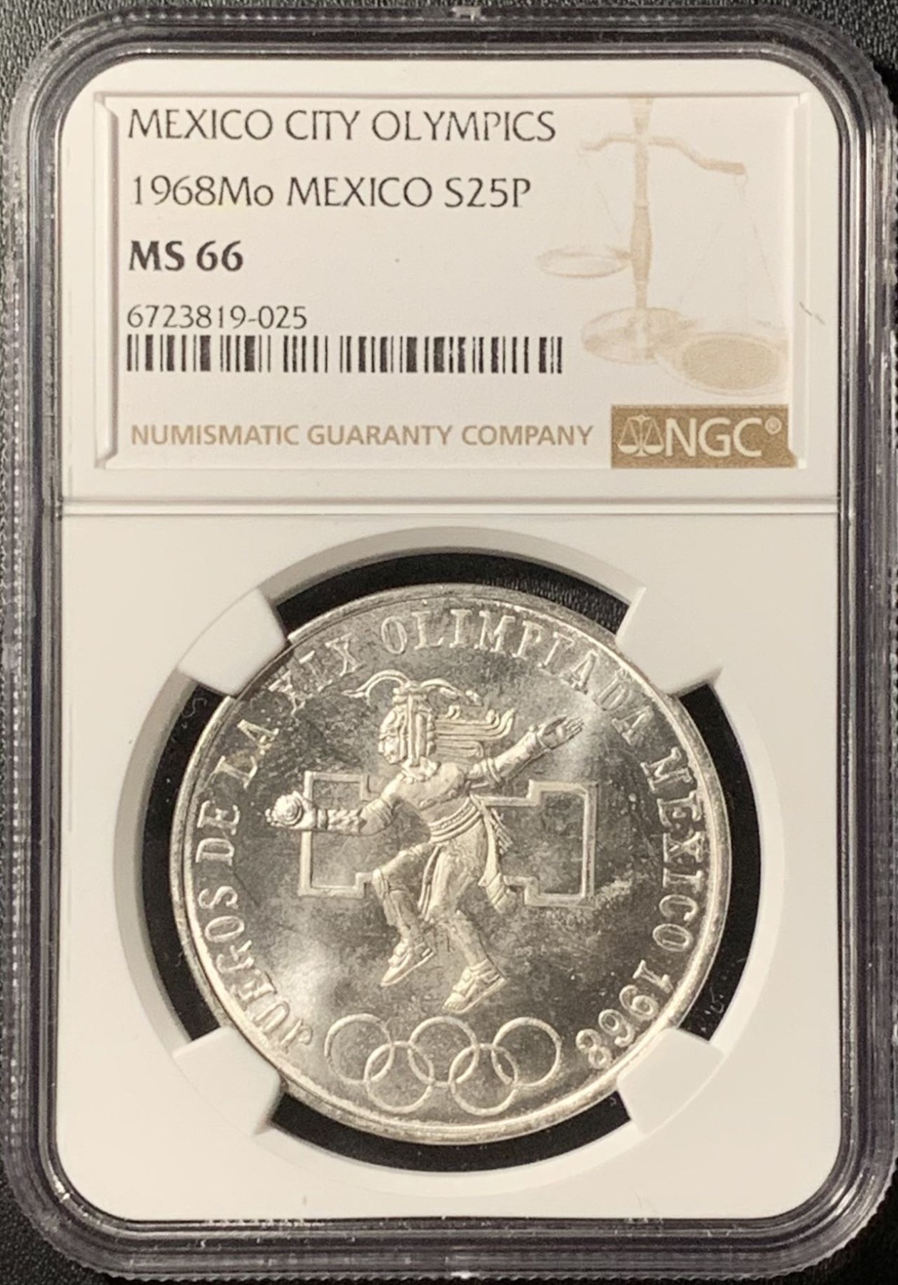 紫瑗钱币——第286期拍卖 墨西哥 1968年 墨西哥城奥运会 25比索 银币 NGC MS66