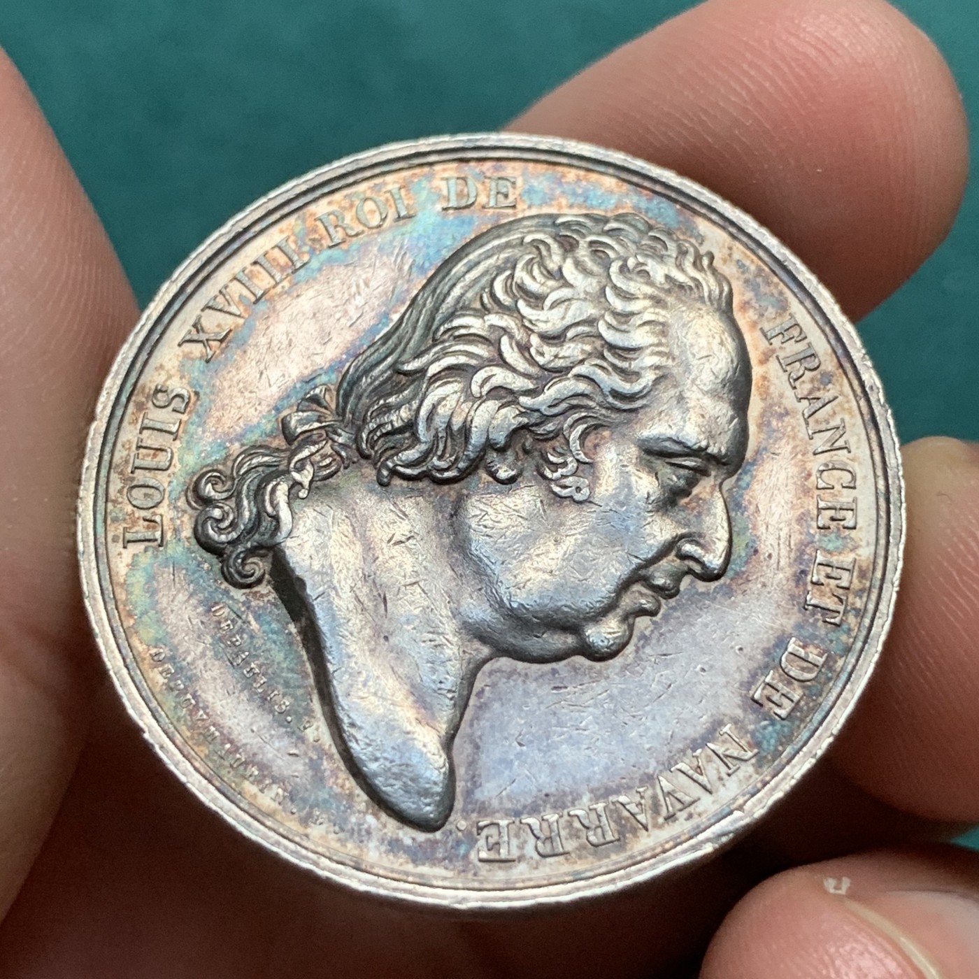 《竞宝斋》八角代币+章牌专场！第182场-周日，周一，周二 3场 (全场包邮) 法国路易十八波尔多商会银质jeton，22.61g，35.2mm，1832年之前无边铭