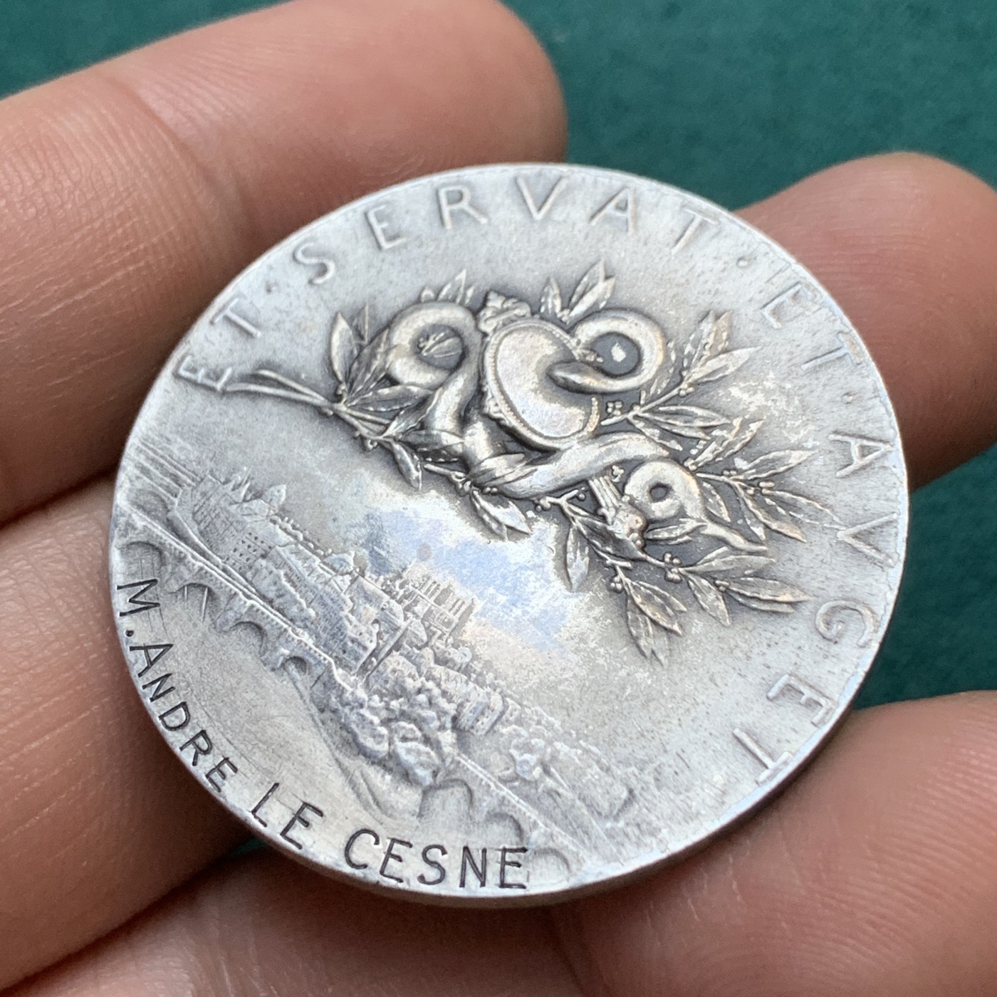 《竞宝斋》八角代币+章牌专场！第182场-周日，周一，周二 3场 (全场包邮) 法国罗蒂作品巴黎证券交易所纪念银章，36.8mm，24.06g，丰饶角+1边铭，92.5%含银量