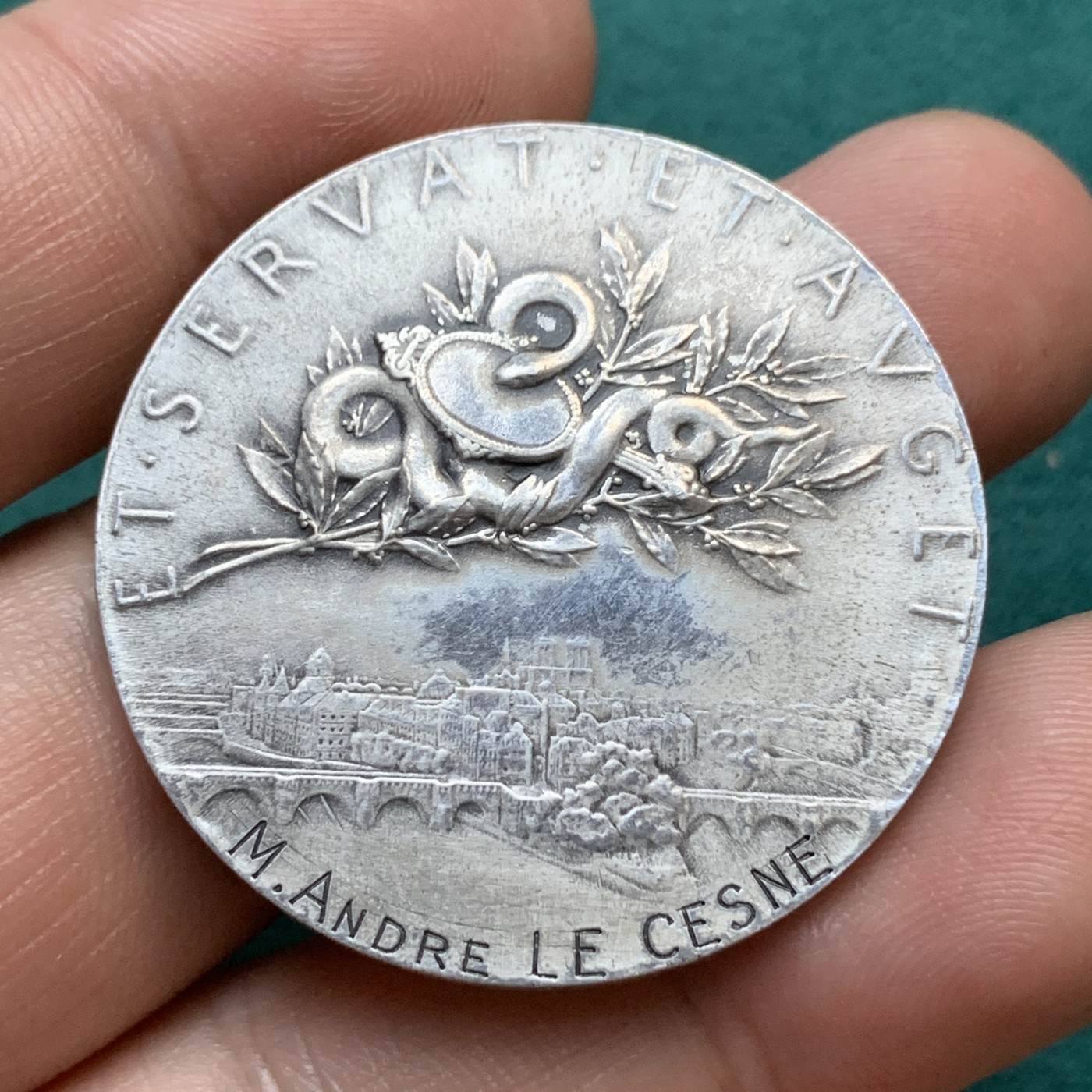 《竞宝斋》八角代币+章牌专场！第182场-周日，周一，周二 3场 (全场包邮) 法国罗蒂作品巴黎证券交易所纪念银章，36.8mm，24.06g，丰饶角+1边铭，92.5%含银量