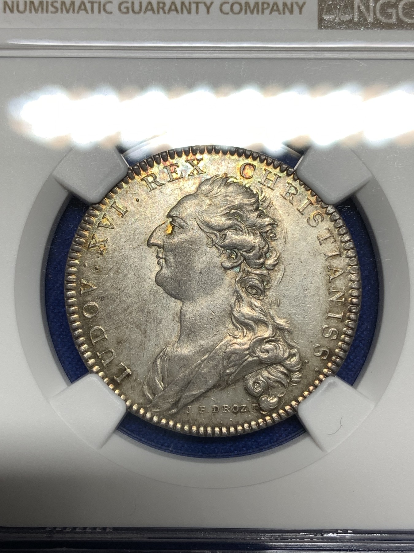 《竞宝斋》八角代币+章牌专场！第182场-周日，周一，周二 3场 (全场包邮) NGC-MS62 法国18世纪夏莱特检察官银质jeton，经典的天马行空设计