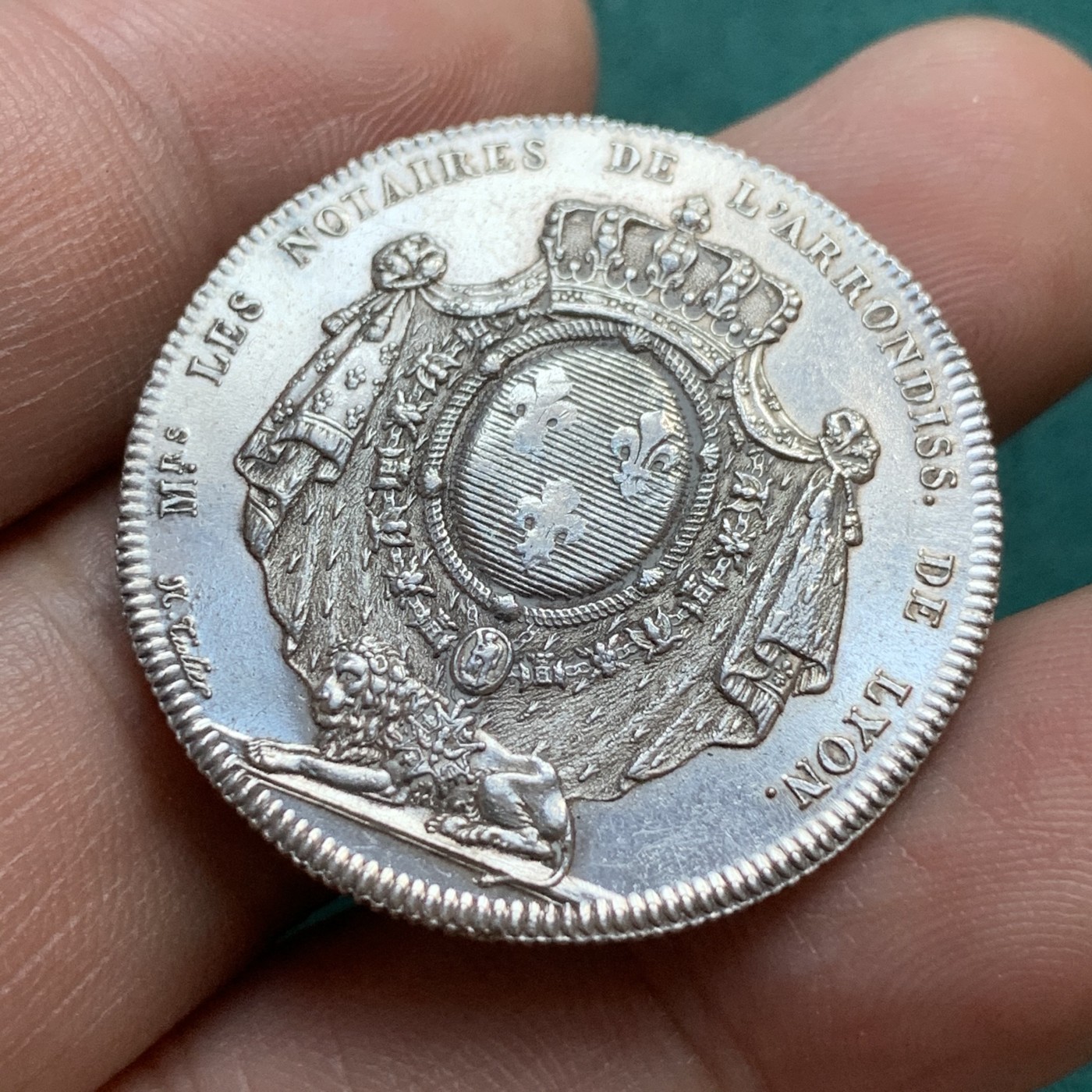 《竞宝斋》八角代币+章牌专场！第182场-周日，周一，周二 3场 (全场包邮) 法国1812年拿破仑时期里昂公证人，12.32g，32mm