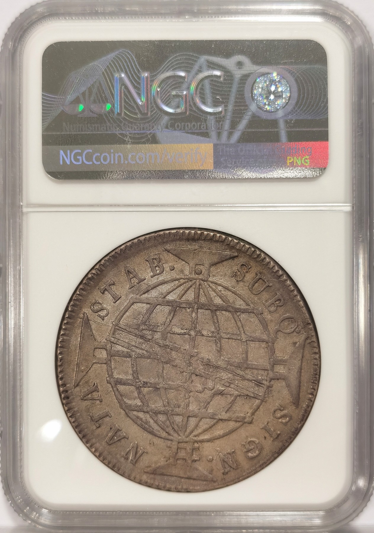 博洋堂世界钱币拍卖第034期（全场包邮） NGC AU55 巴西1814年R版960R银币