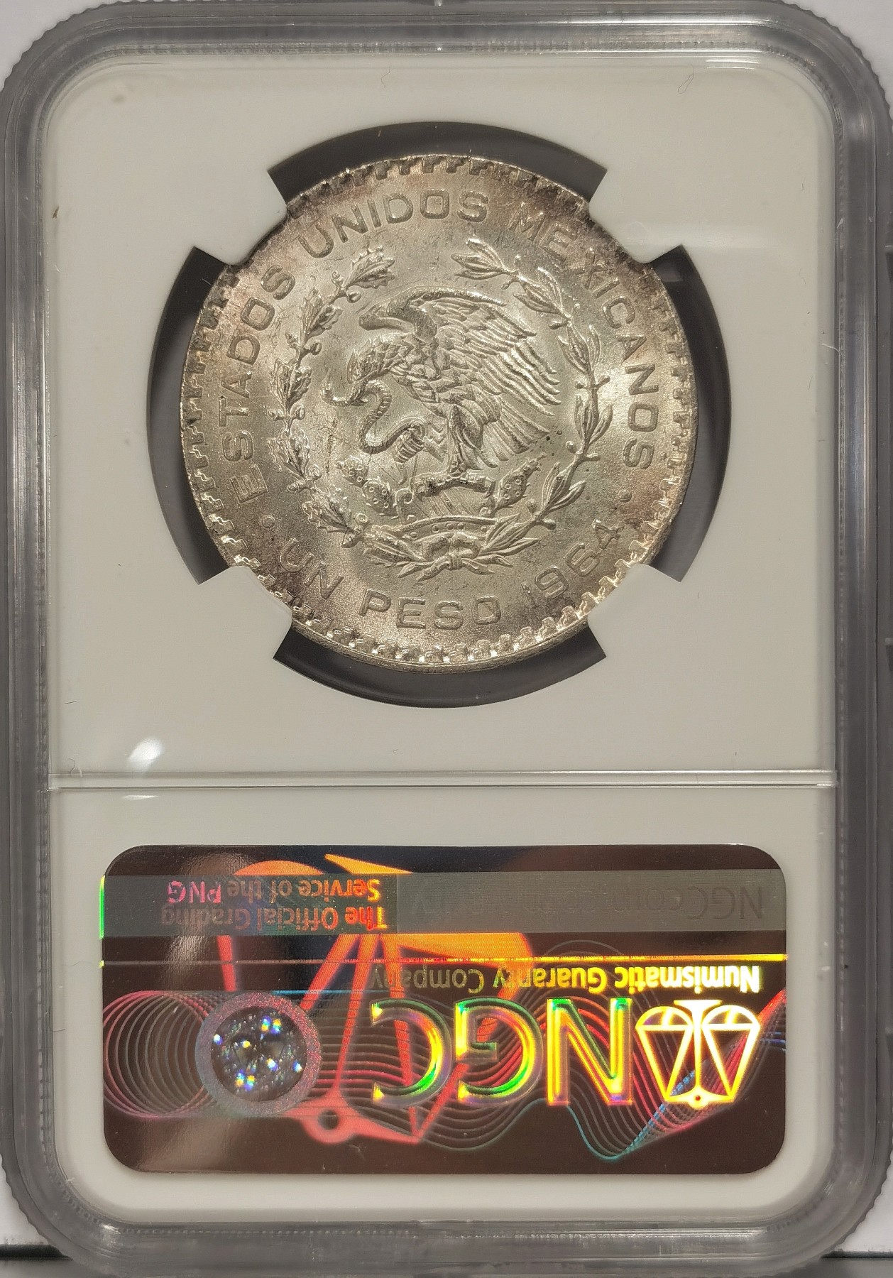 博洋堂世界钱币拍卖第034期（全场包邮） NGC MS64 墨西哥1964年1比索银币 BU品相