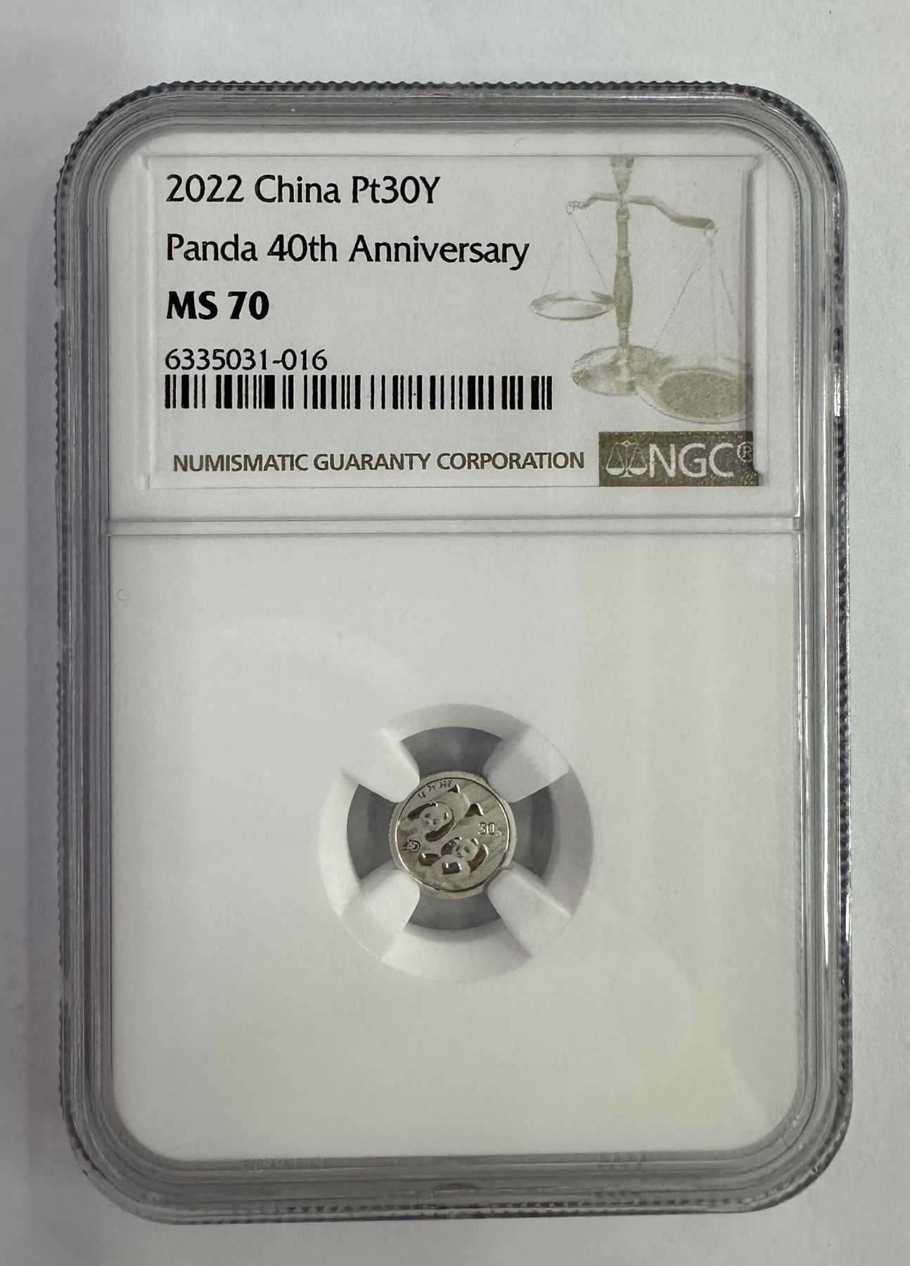 【金钰满堂钱币】拍卖第七期 福利多多 大家多多捧场 2022年熊猫1克铂金NGC70分 带证书