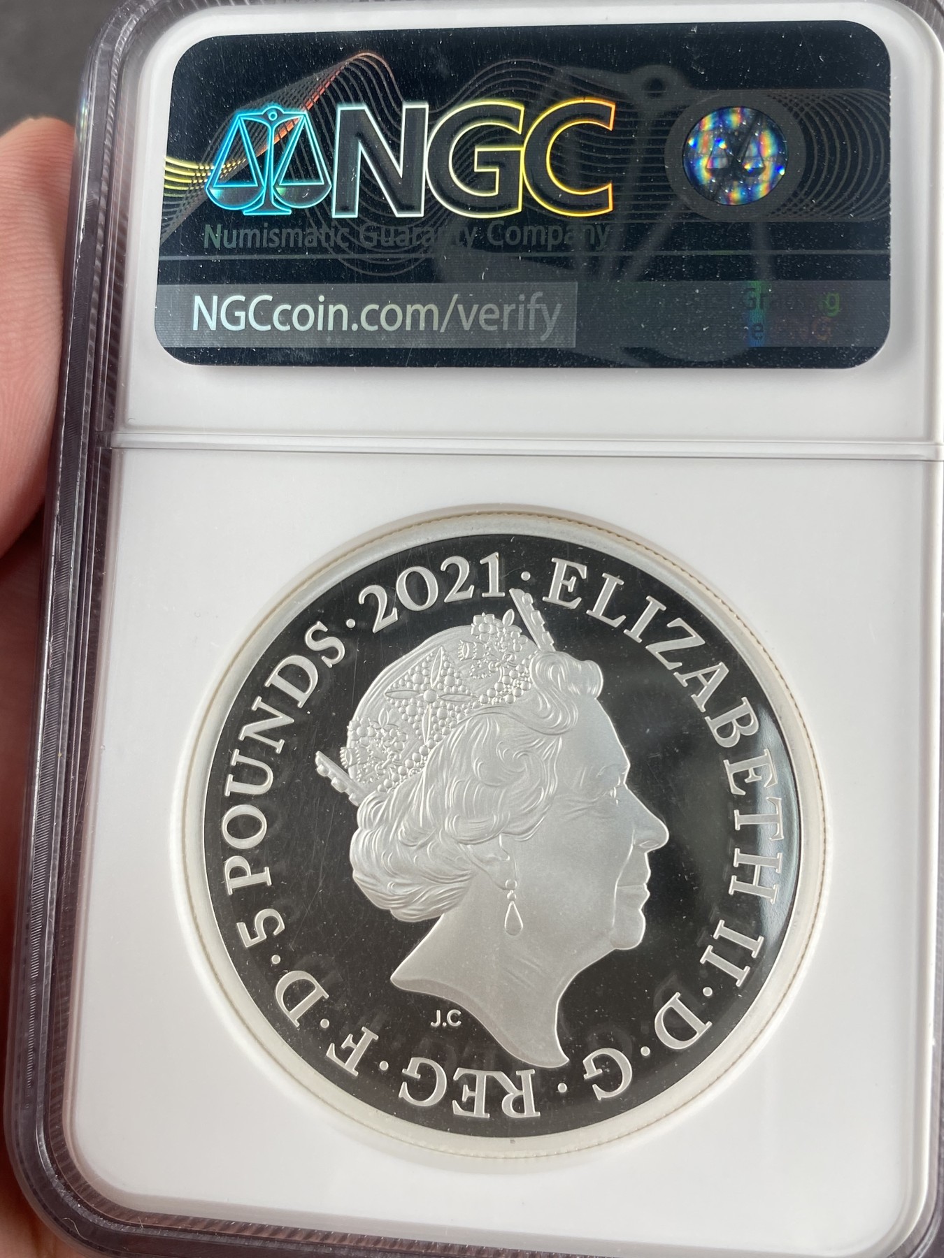万国钱币拍卖第012期（视频直播专场） NGC PF67UC 2021年英国维多利亚与伊丽莎白一世哥特2盎司银币