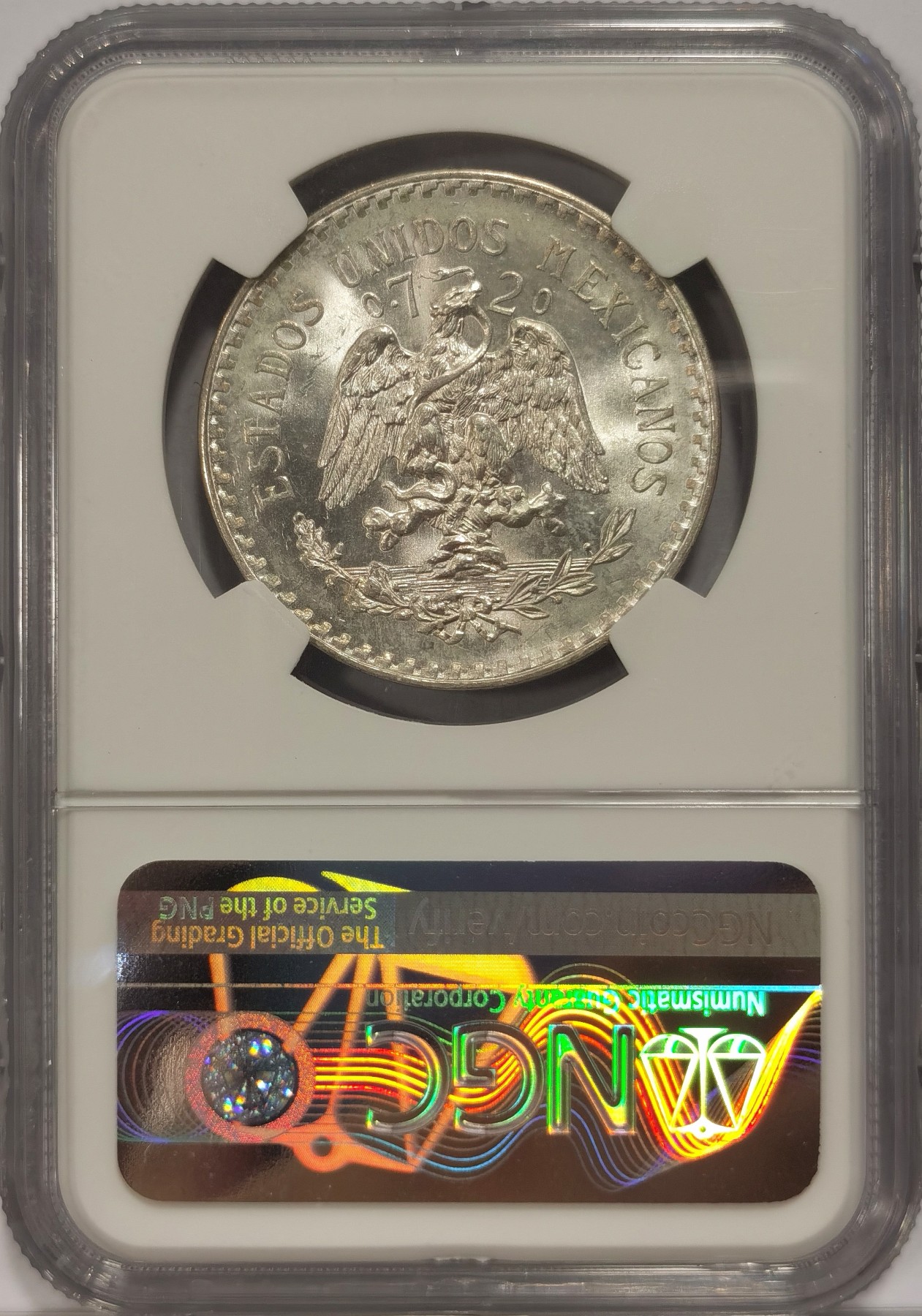 博洋堂世界钱币拍卖第034期（全场包邮） NGC MS65 墨西哥1943年1比索鹰洋银币，KM#455