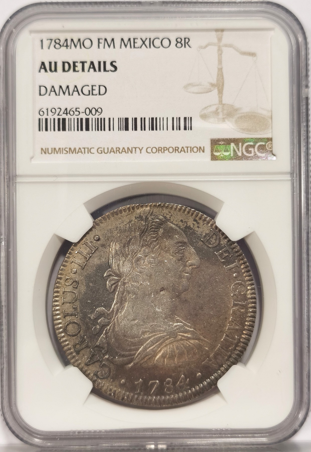 博洋堂世界钱币拍卖第034期（全场包邮） NGC AUD 西属墨西哥1784年卡洛斯三世双柱8R