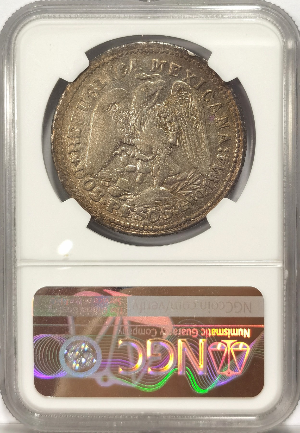 博洋堂世界钱币拍卖第034期（全场包邮） NGC AUD 墨西哥1914年革命时期太阳公公2比索含金银币