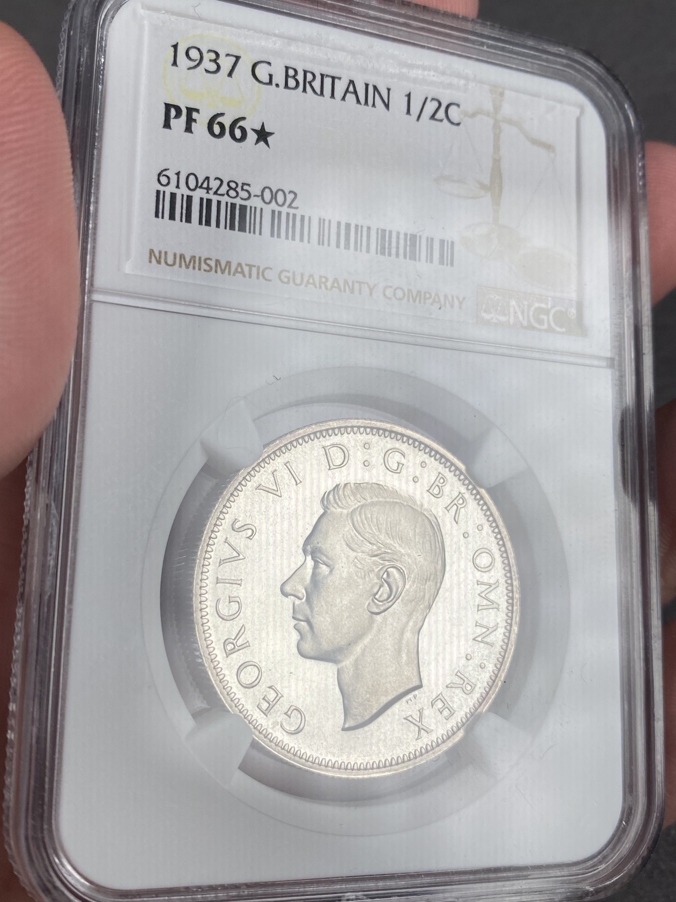 万国钱币拍卖第012期（视频直播专场） NGC PF66🌟 英国1937年乔治六世登基纪念半克朗，加星极难，完美品相。