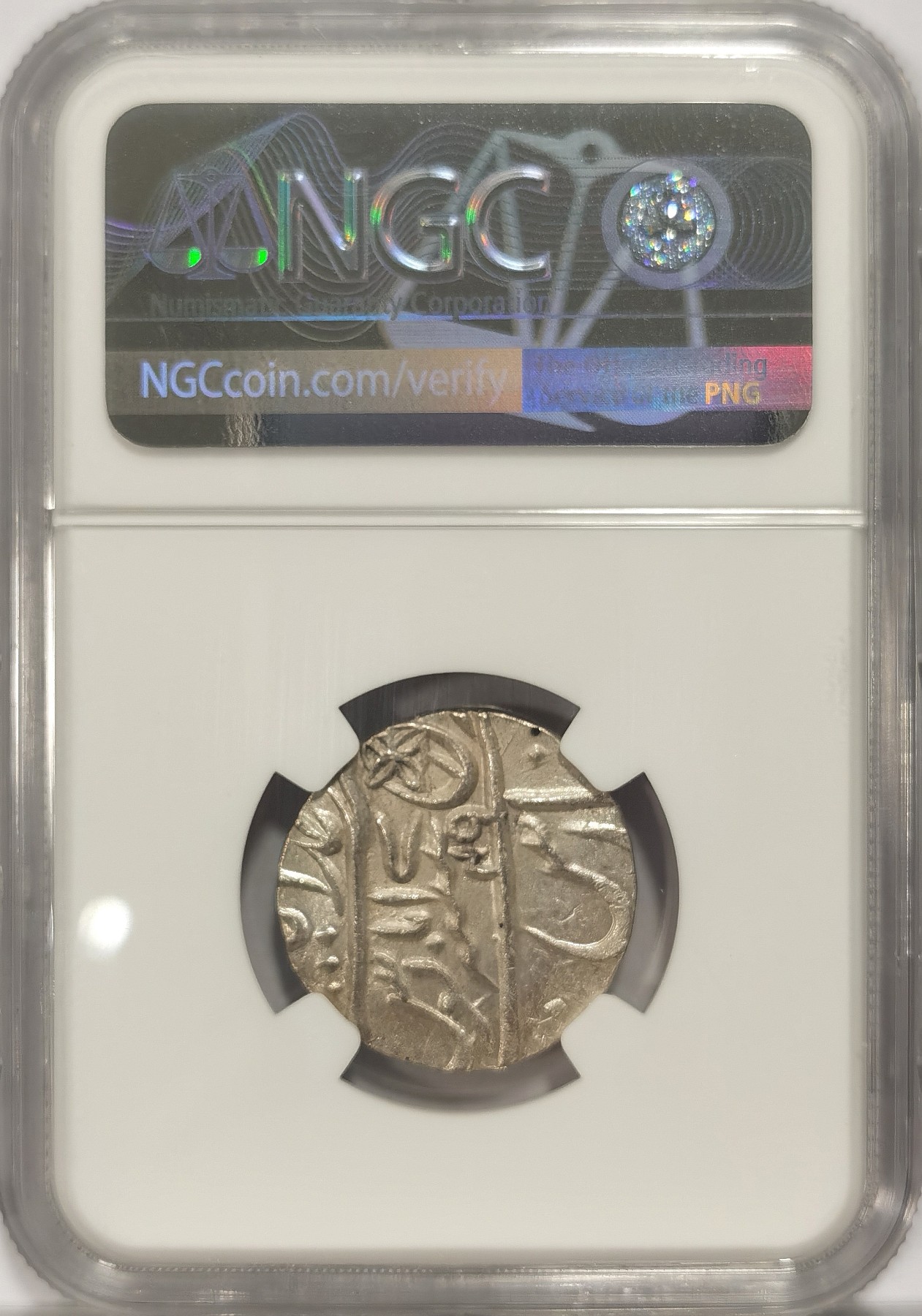 博洋堂世界钱币拍卖第034期（全场包邮） NGC MS65 AH1229//1749年印度孟加拉邦1卢比银币，PLAIN EDGE版，全深打，冠军分