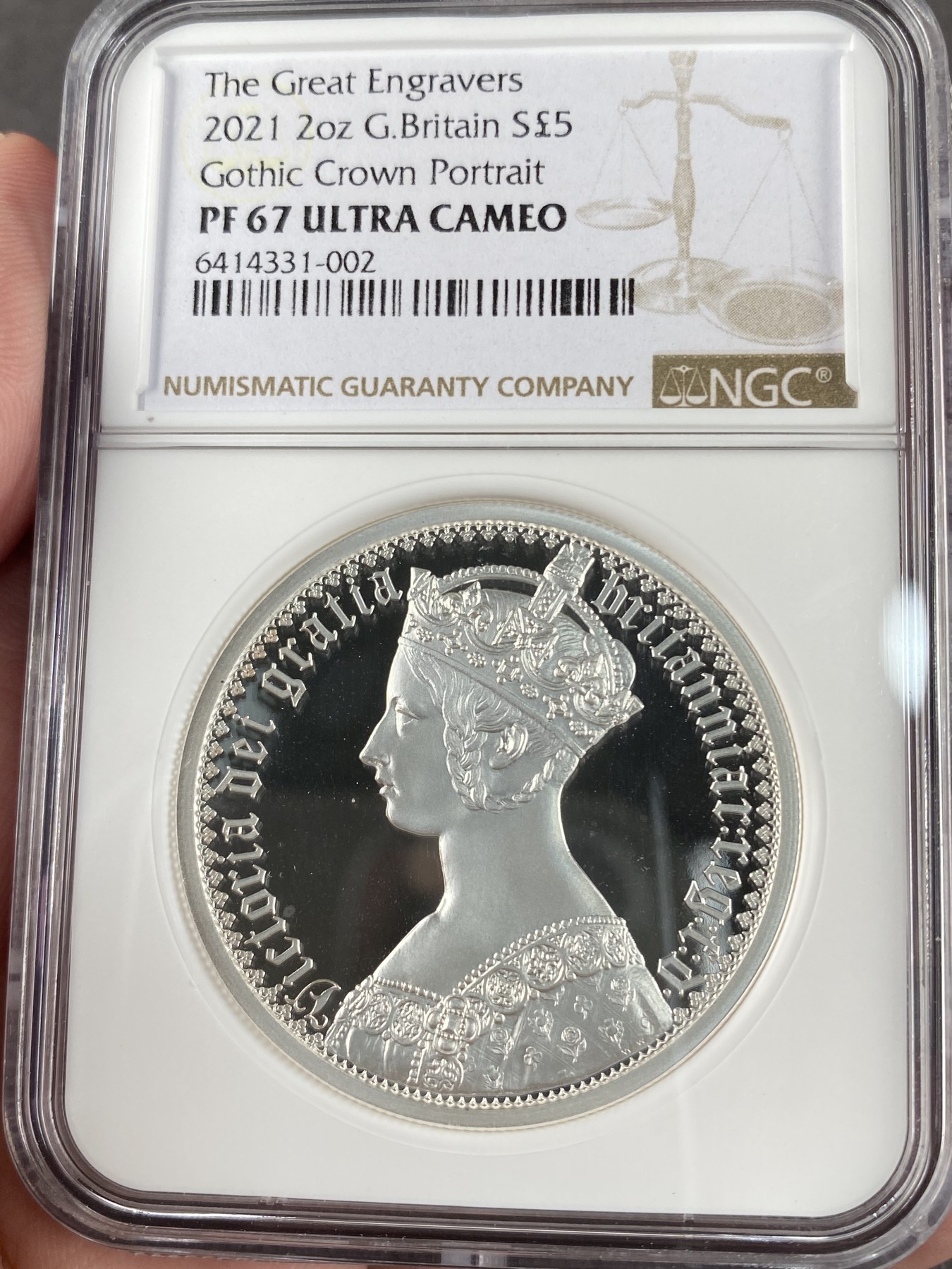 万国钱币拍卖第012期（视频直播专场） NGC PF67UC 2021年英国维多利亚与伊丽莎白一世哥特2盎司银币
