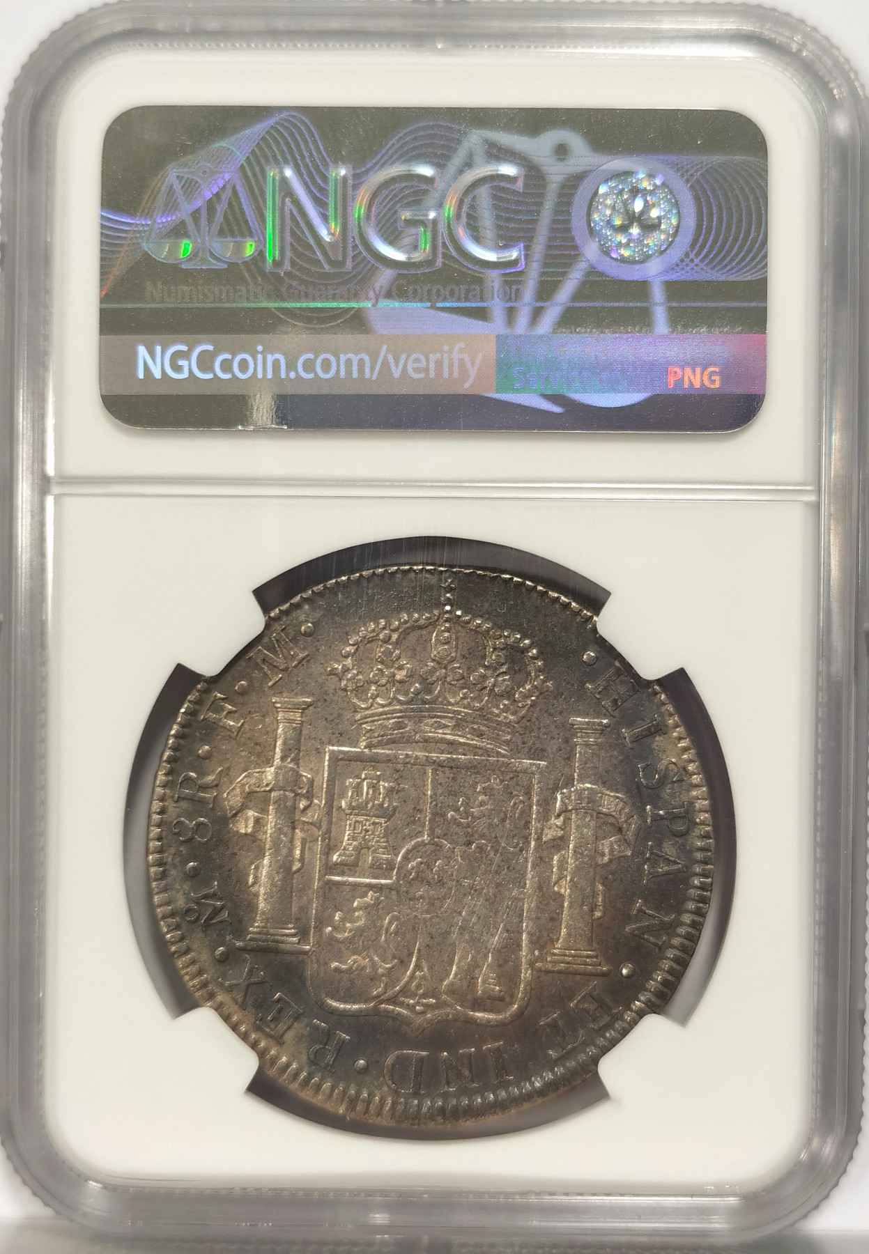 博洋堂世界钱币拍卖第034期（全场包邮） NGC AUD 西属墨西哥1784年卡洛斯三世双柱8R