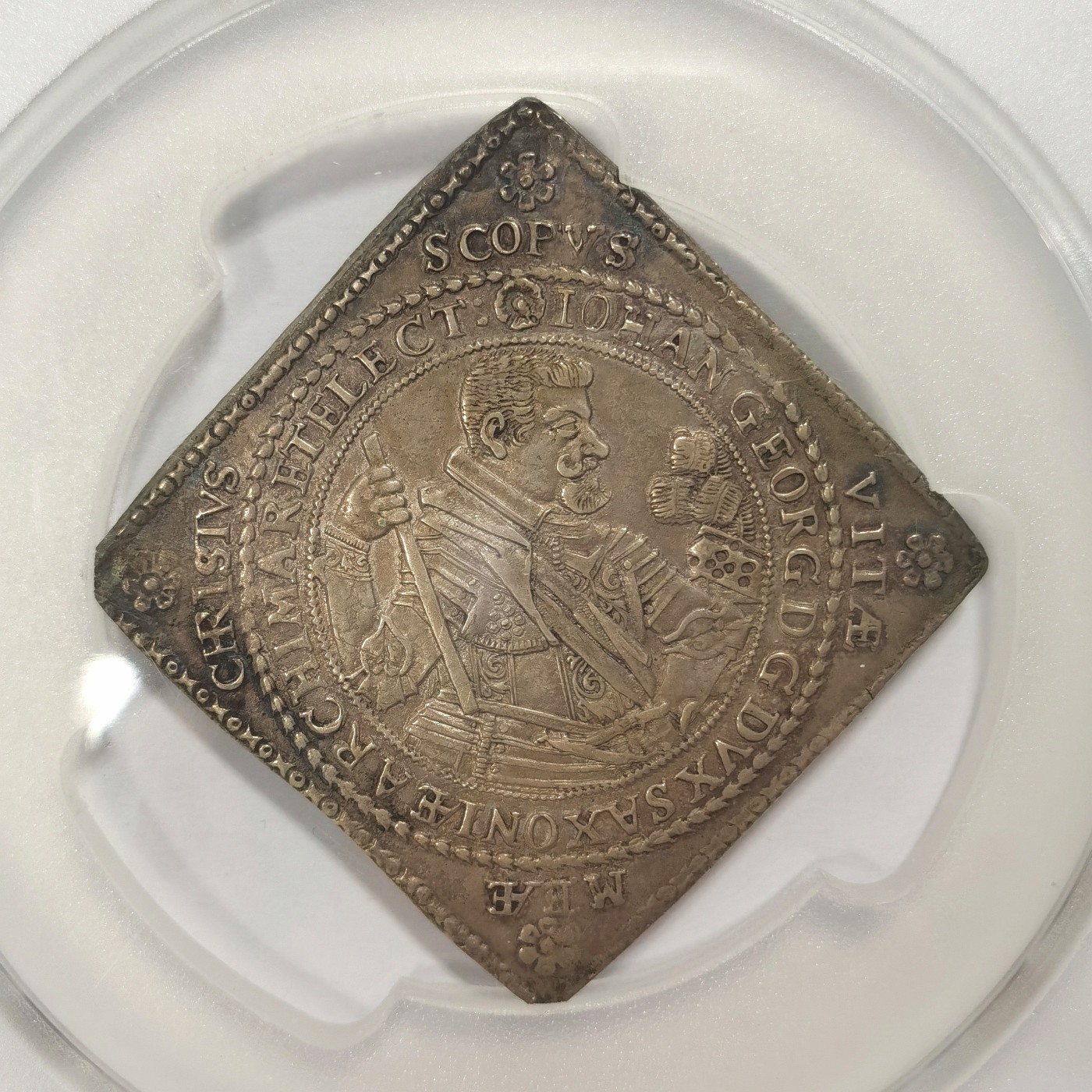 博洋堂世界钱币拍卖第034期（全场包邮） NGC AU50 萨克森1630年方型泰勒 为纪念约翰·乔治的女儿玛丽亚·伊丽莎白与弗里德里希三世的婚姻而铸