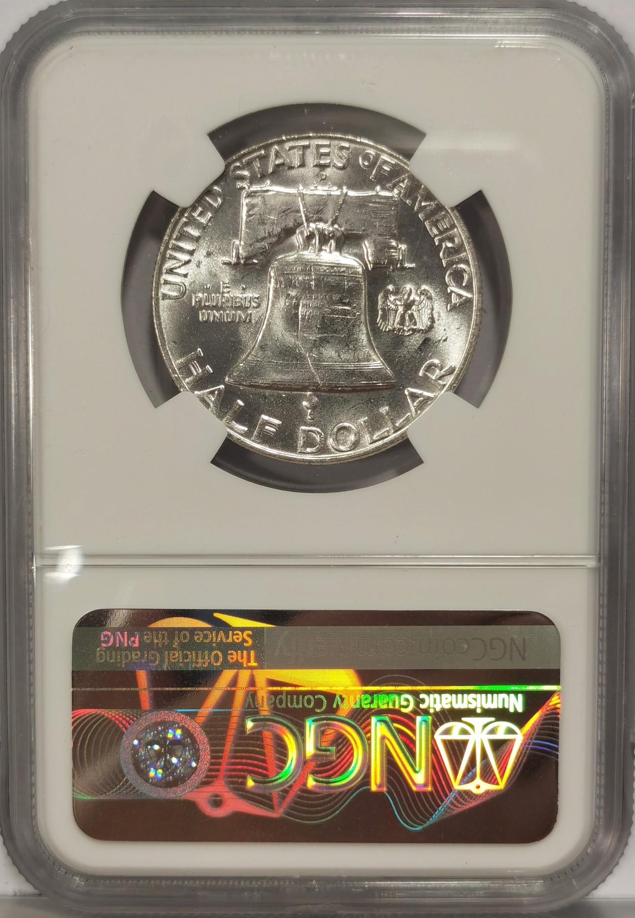 博洋堂世界钱币拍卖第034期（全场包邮） NGC MS64 美国富兰克林1957年D版 半美元50美分银币 满银光好品