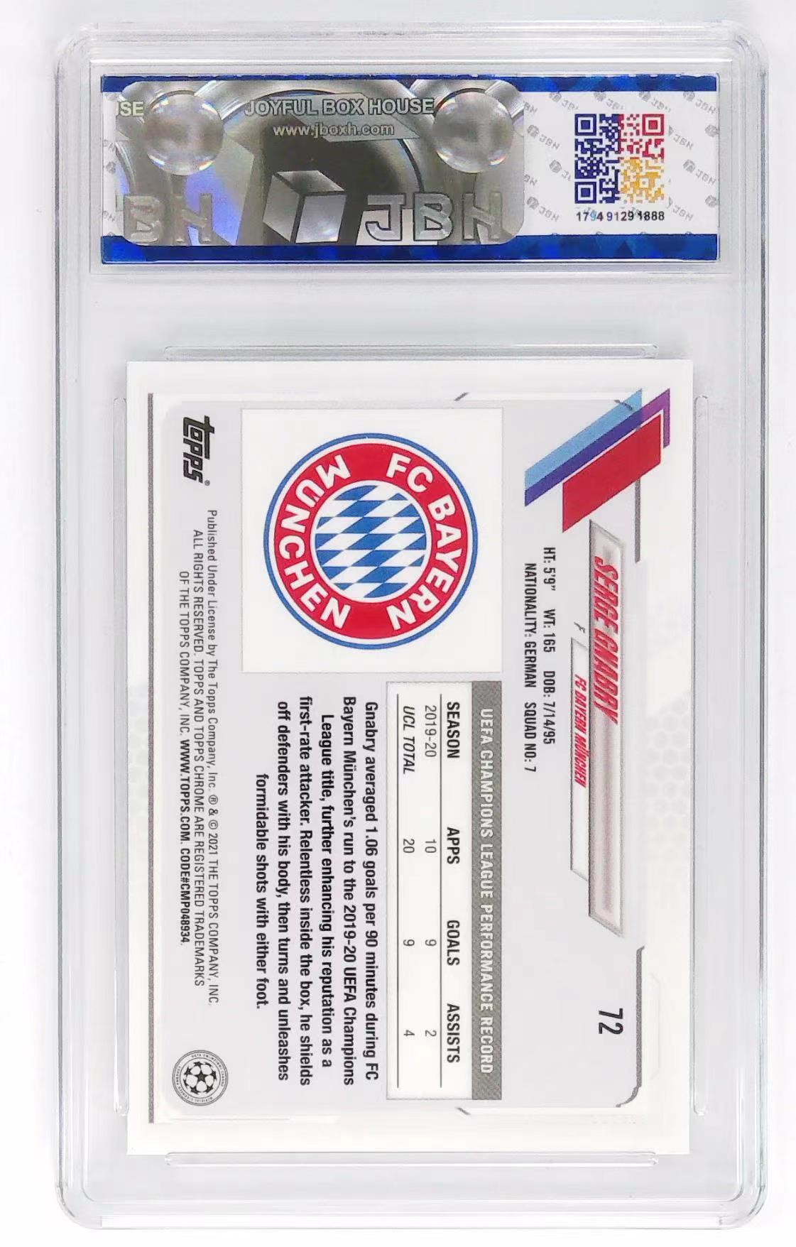 篮球卡足球卡帕尼尼TOPPS无佣金纯拍卖拍多少都发货！！！ SERGE GNABRY TOPPS CHROME