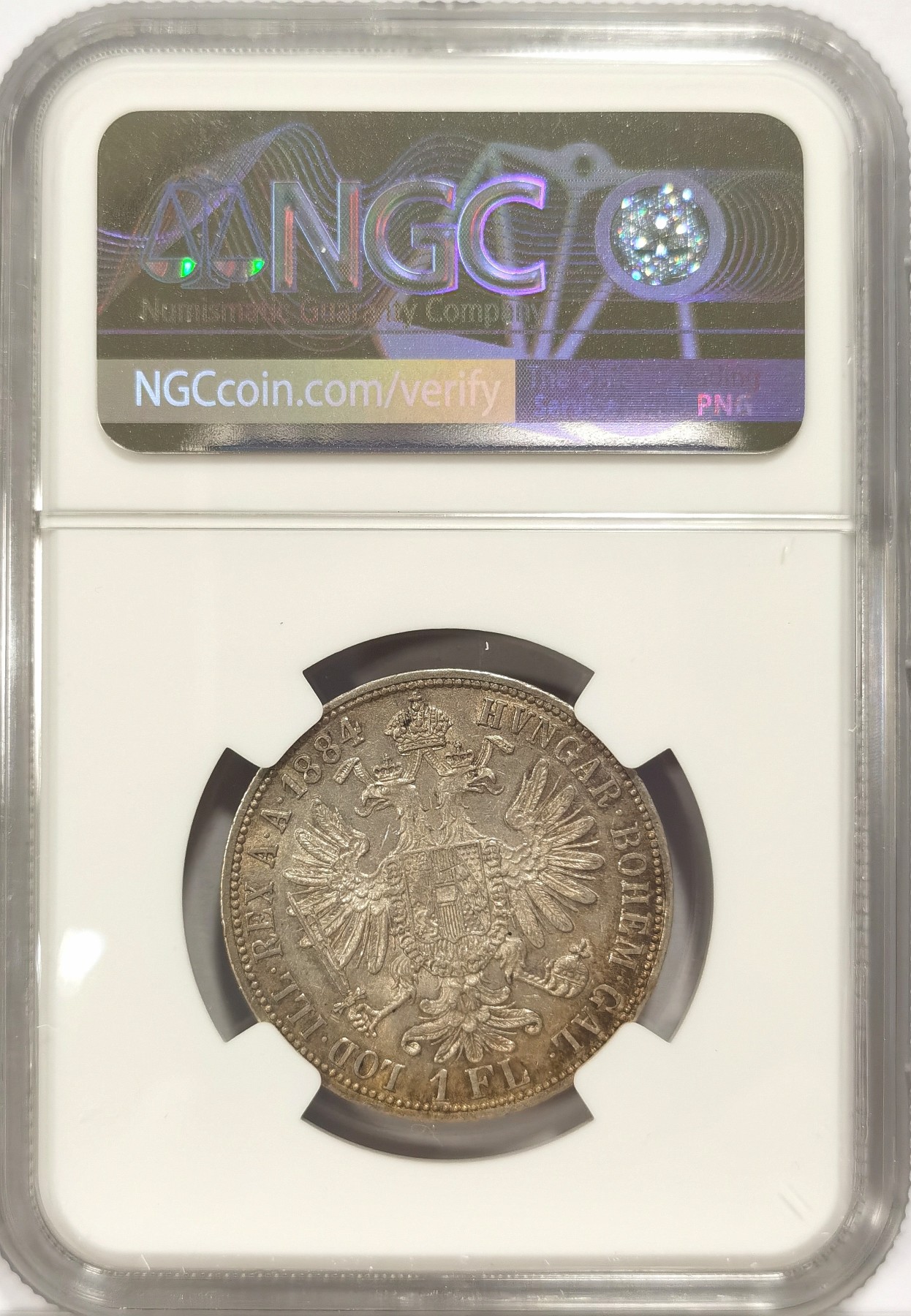 博洋堂世界钱币拍卖第034期（全场包邮） NGC MS62 奥地利1884年佛罗林银币